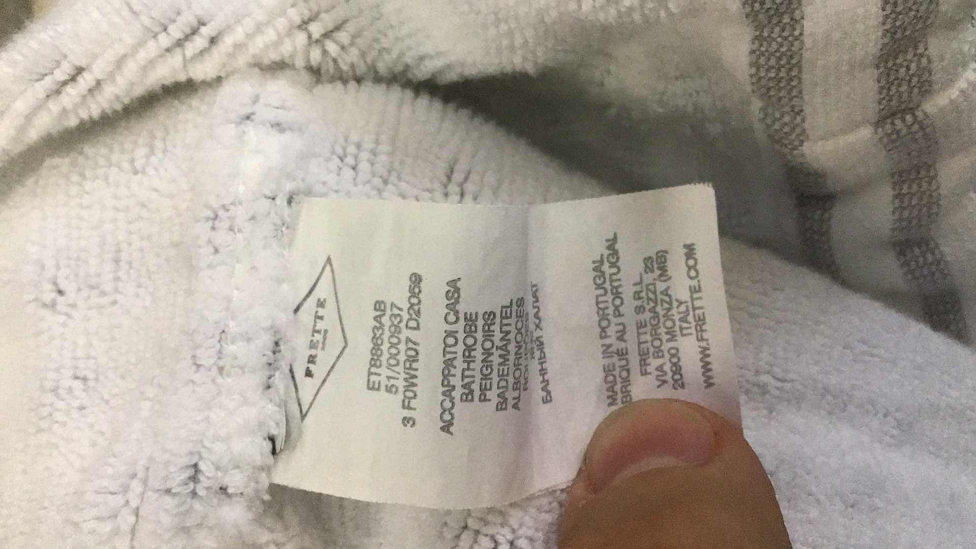 Photo 1 of FRETTE STRIPED BATH ROBE HOODIE WOMENS SMALL