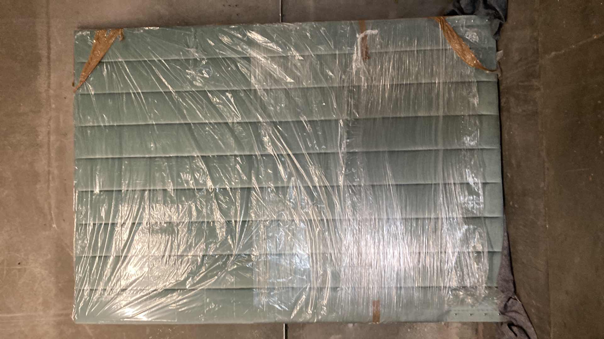 Photo 1 of HIGH BACK UPHOLSTERED POLYESTER PASTEL GREEN BED FRAME 83” X 84” H117”