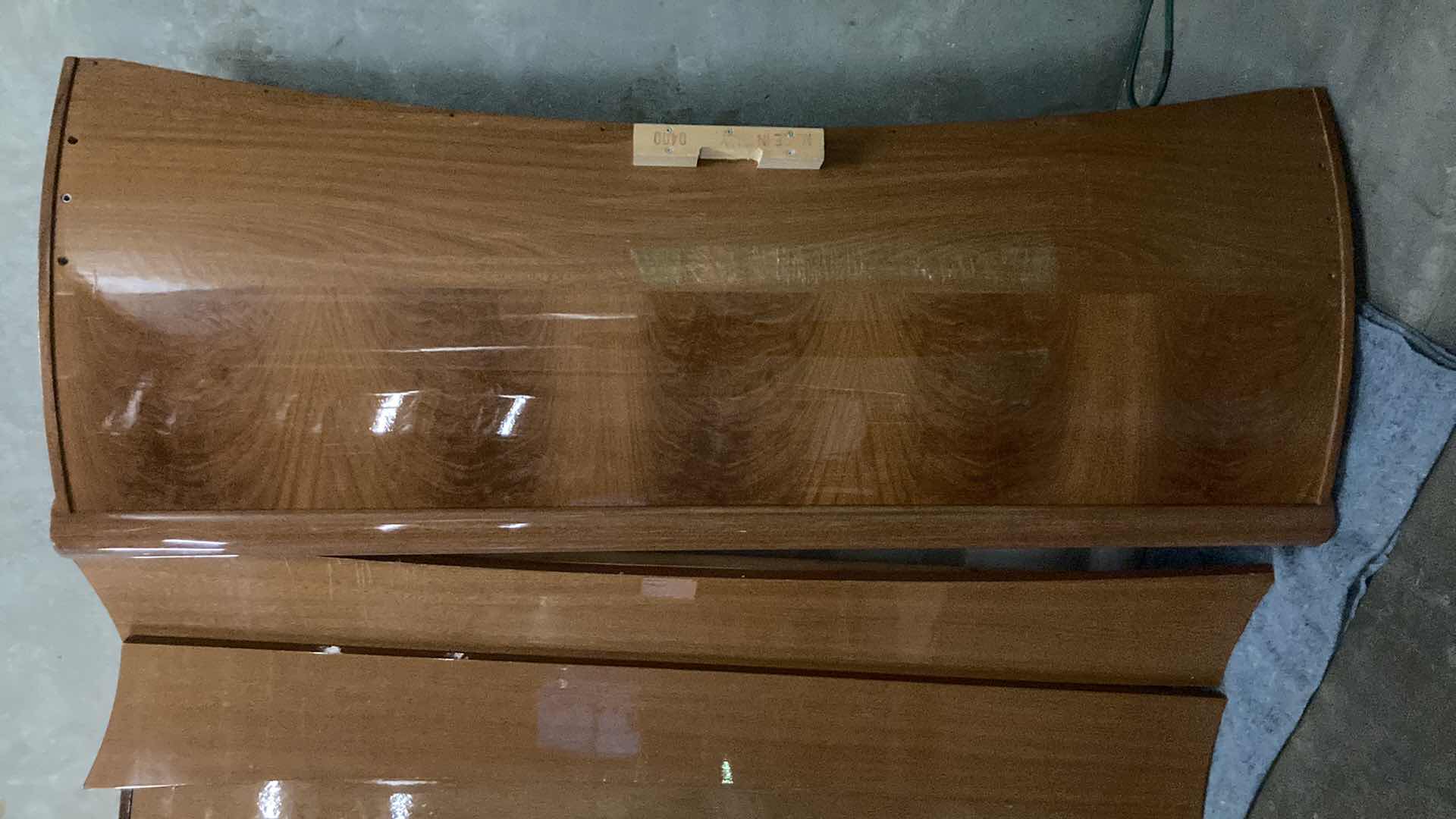 Photo 4 of POLISHED TWO TONE WOOD SLEIGH BED FRAME MADE IN ITALY 82” X 85” H43”