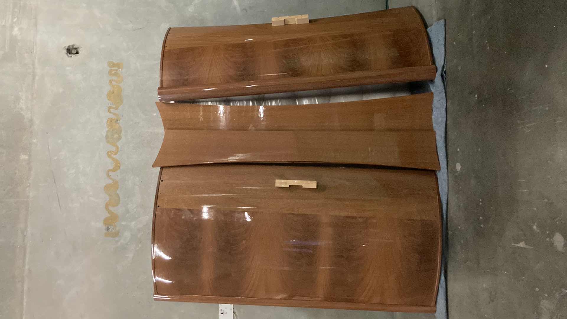 Photo 1 of POLISHED TWO TONE WOOD SLEIGH BED FRAME MADE IN ITALY 82” X 85” H43”