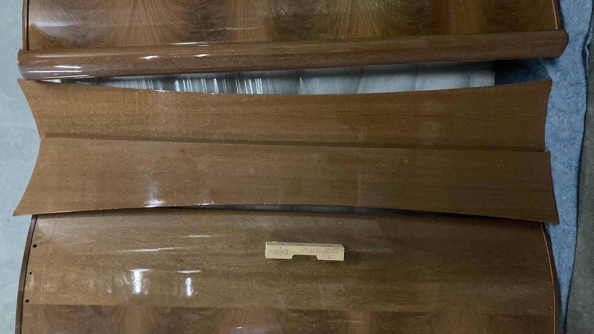 Photo 3 of POLISHED TWO TONE WOOD SLEIGH BED FRAME MADE IN ITALY 82” X 85” H43”