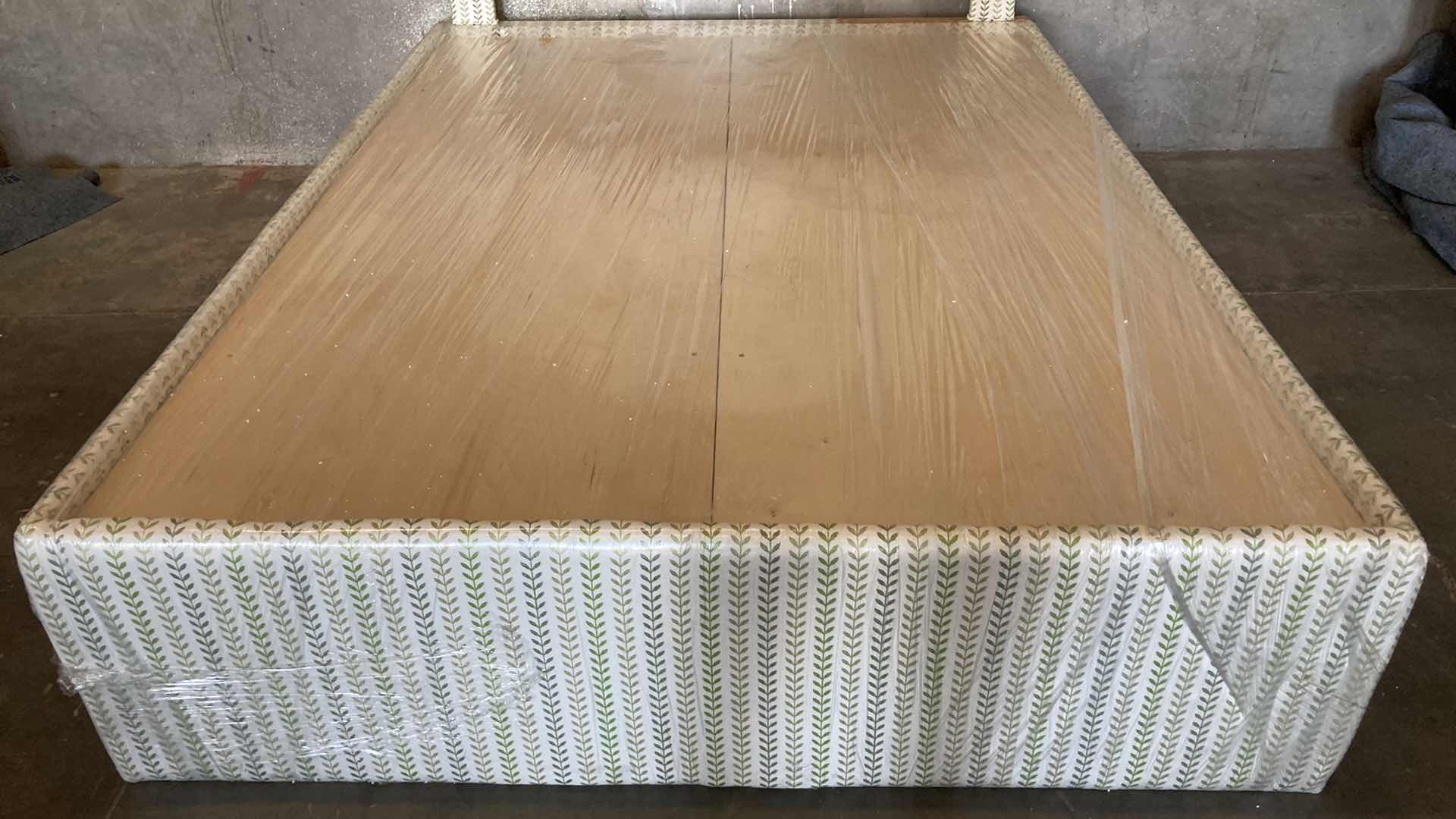 Photo 1 of UPHOLSTERED VINE PRINTED CLOTH BED FRAME 64” X 86.5” H65.5”