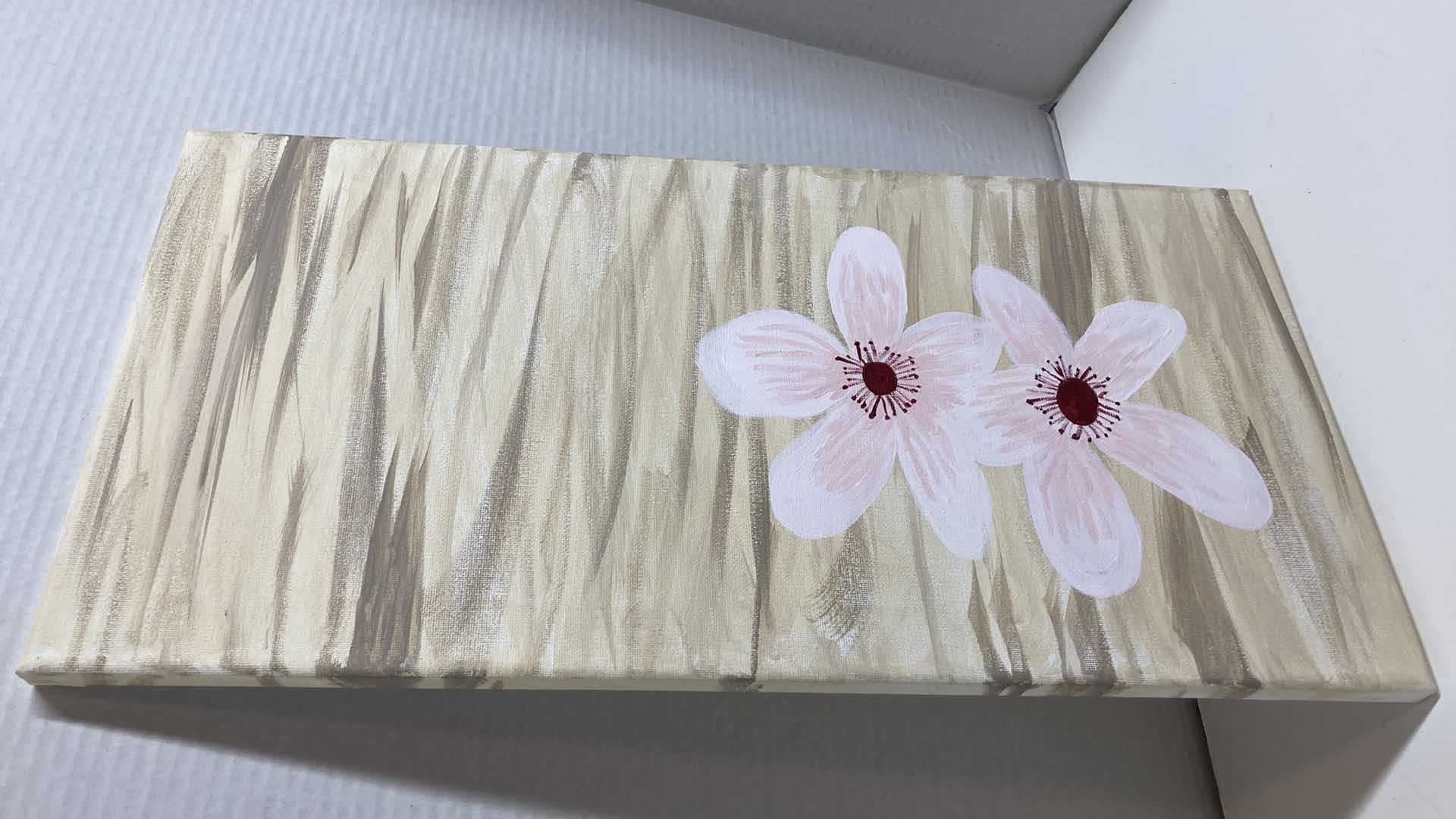 Photo 1 of DESERT FLOWERS CANVAS ARTWORK BY LOCAL ARTIST 10” X 20”