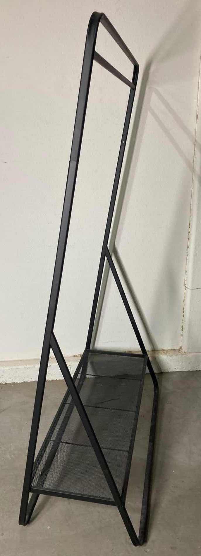 Photo 1 of GARMENT CLOTHING BLACK METAL RACK W SHOE SHELF 41” X 18 H66”