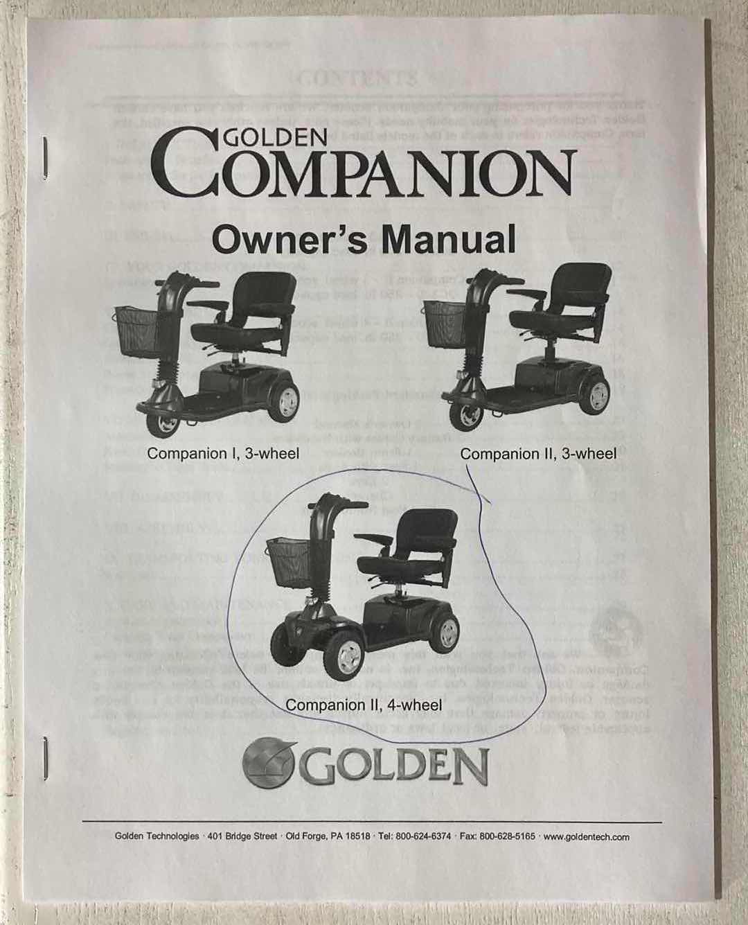 Photo 1 of GOLDEN COMPANION 2 LIQUICELL 4 WHEEL SCOOTER MODEL 440 W CHARGER 