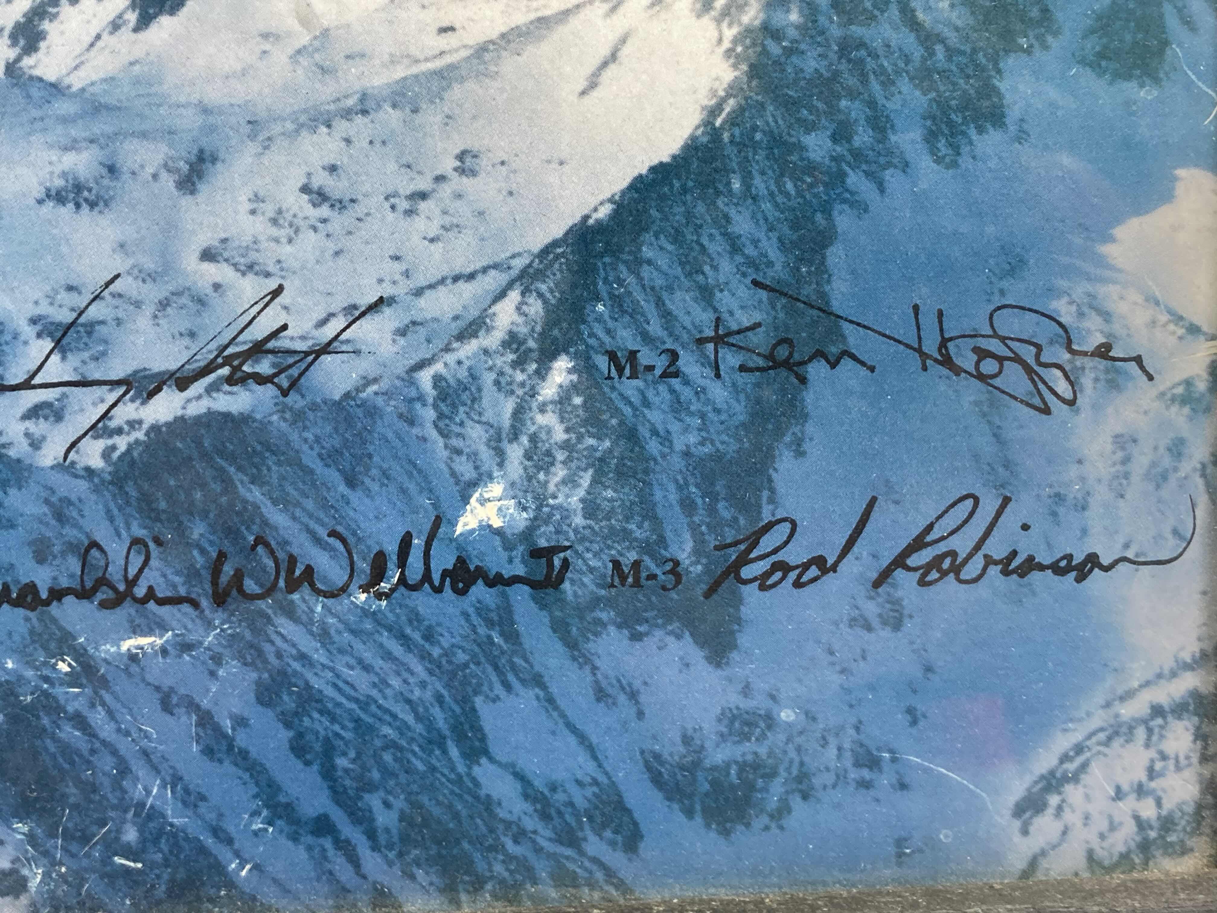 Photo 1 of BEST WISHES BLUE ANGELS JET FIGHTERS FRAMED PHOTOGRAPH AUTOGRAPHED BY 1989 BLUE ANGELS 15” X 12”