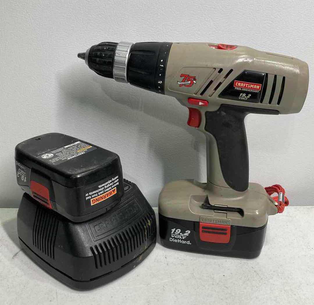 Photo 1 of CRAFTSMAN CORDLESS DRILL W BATTERIES, CHARGER & BITS