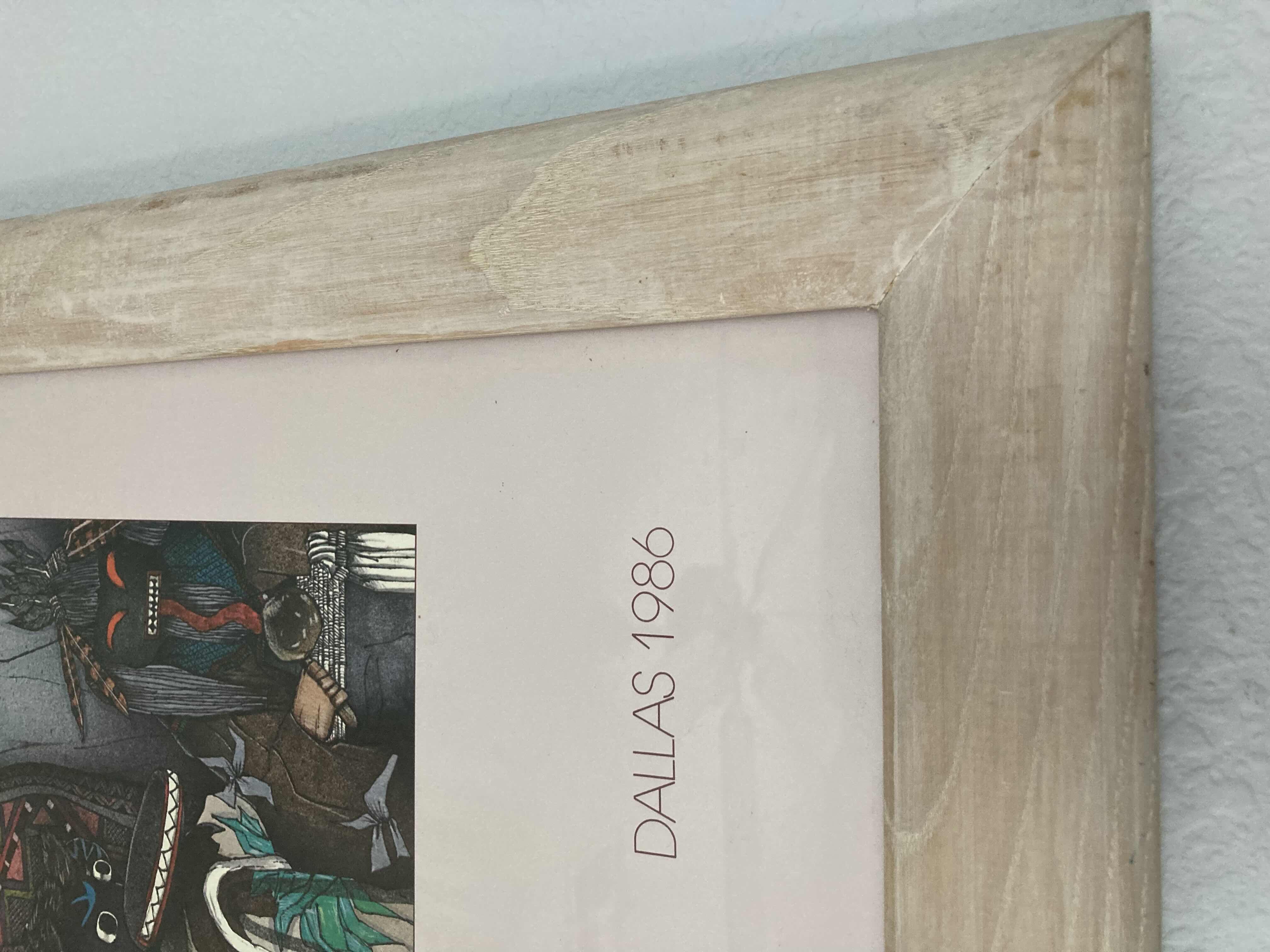 Photo 1 of NATIVE AMERICAN FRAMED ARTWORK REPRINT SIGNED BY ARMANDO MAURILIO PENA 31” X 27”