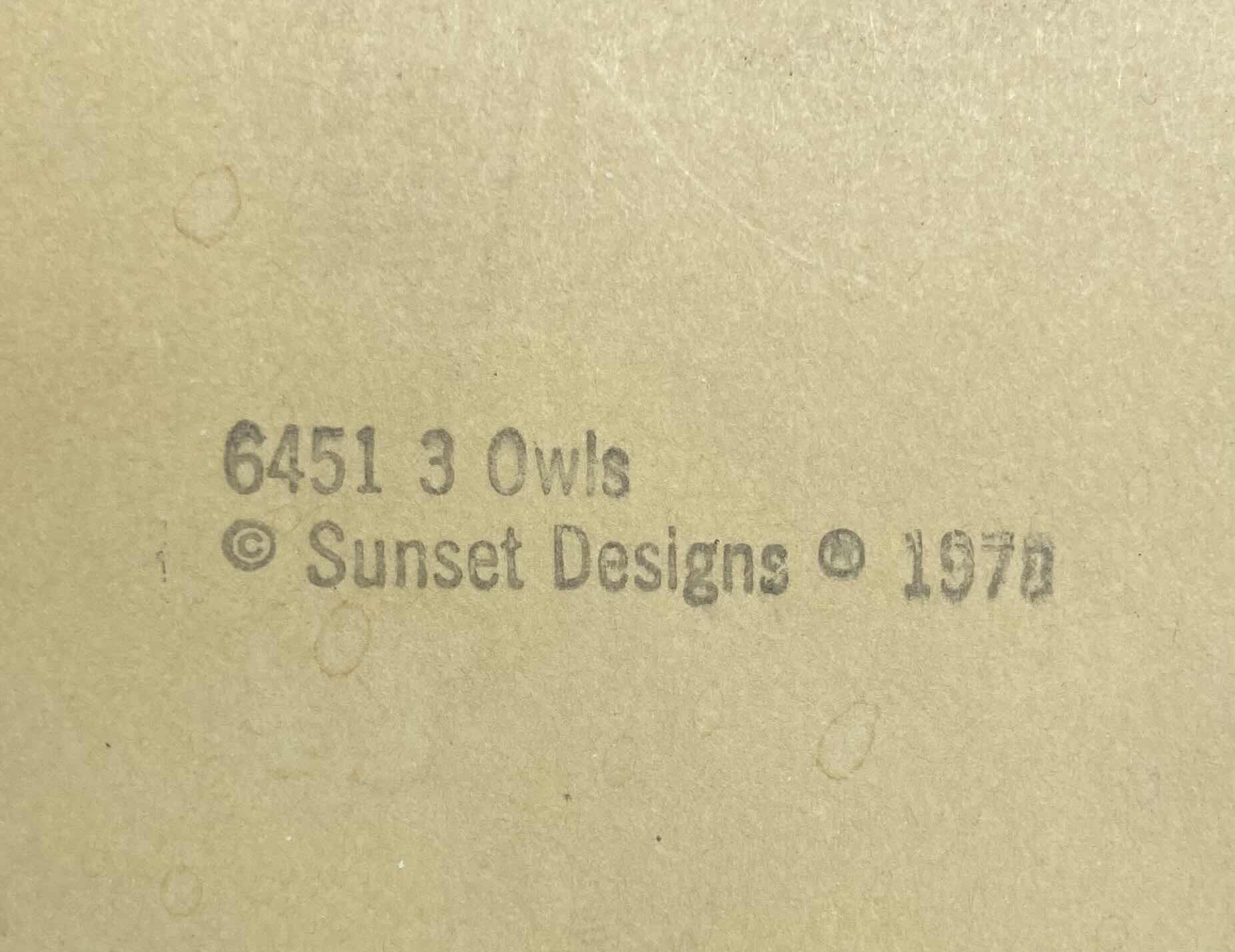 Photo 1 of EMBROIDERED OWLS PICTURE 15” X 12”