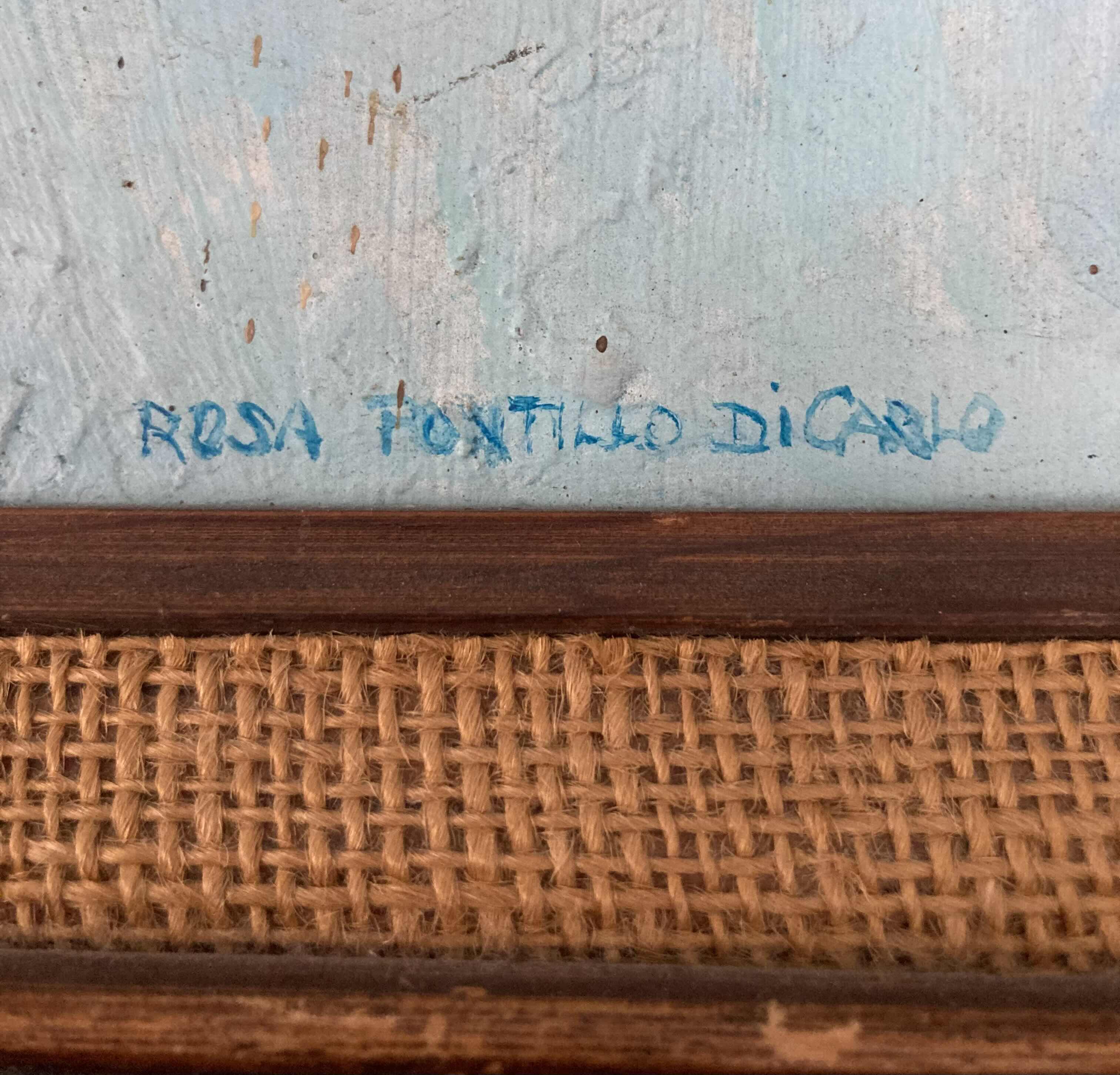 Photo 1 of NATIVE AMERICAN OIL PAINTING FRAMED ARTWORK SIGNED BY ROSA POMTILLO DICARIO 17.5” X 22”