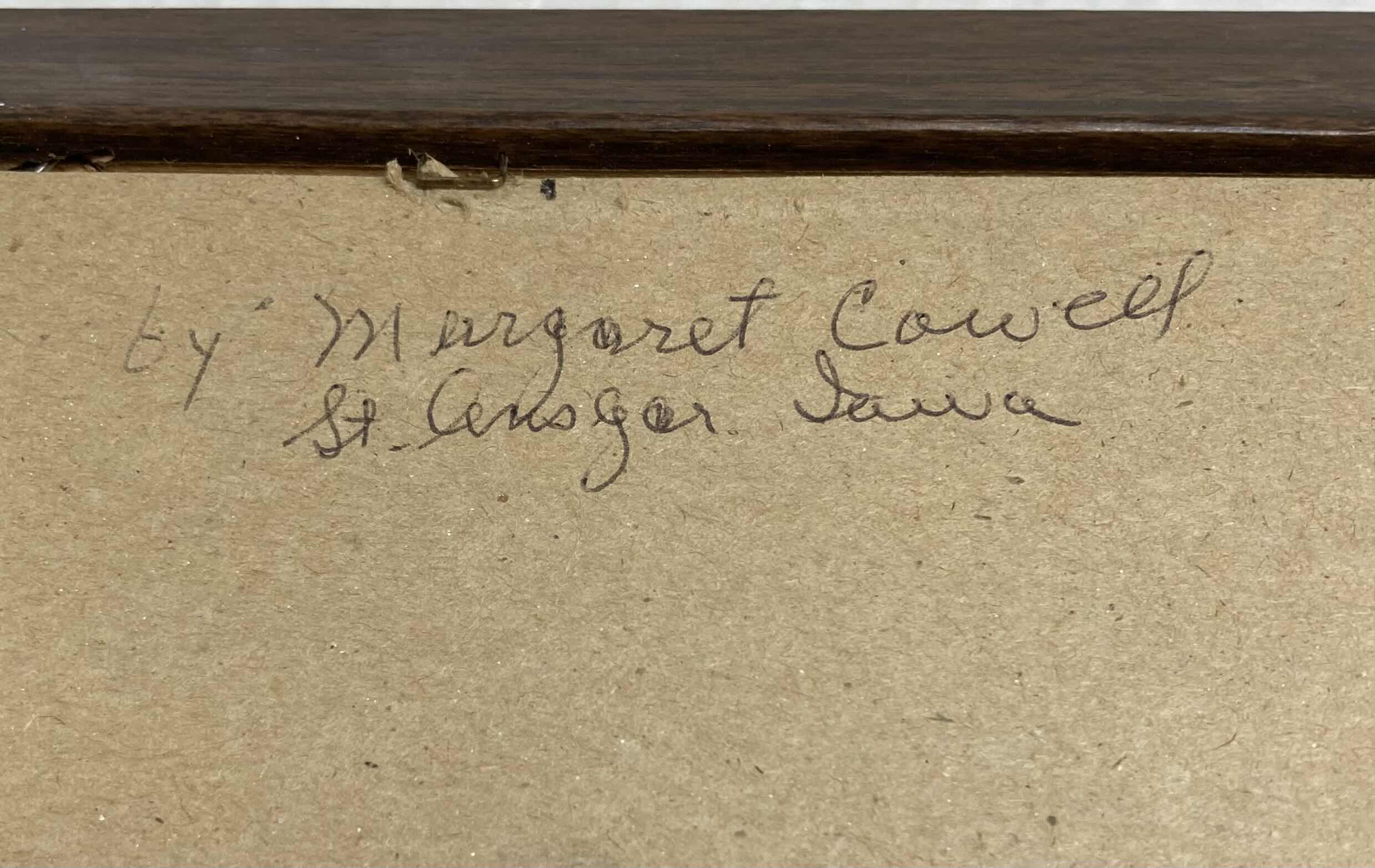 Photo 1 of SCENIC LAKE PAINTING FRAMED ARTWORK SIGNED BY MARGARET COWELL 18.25” X 14.25”