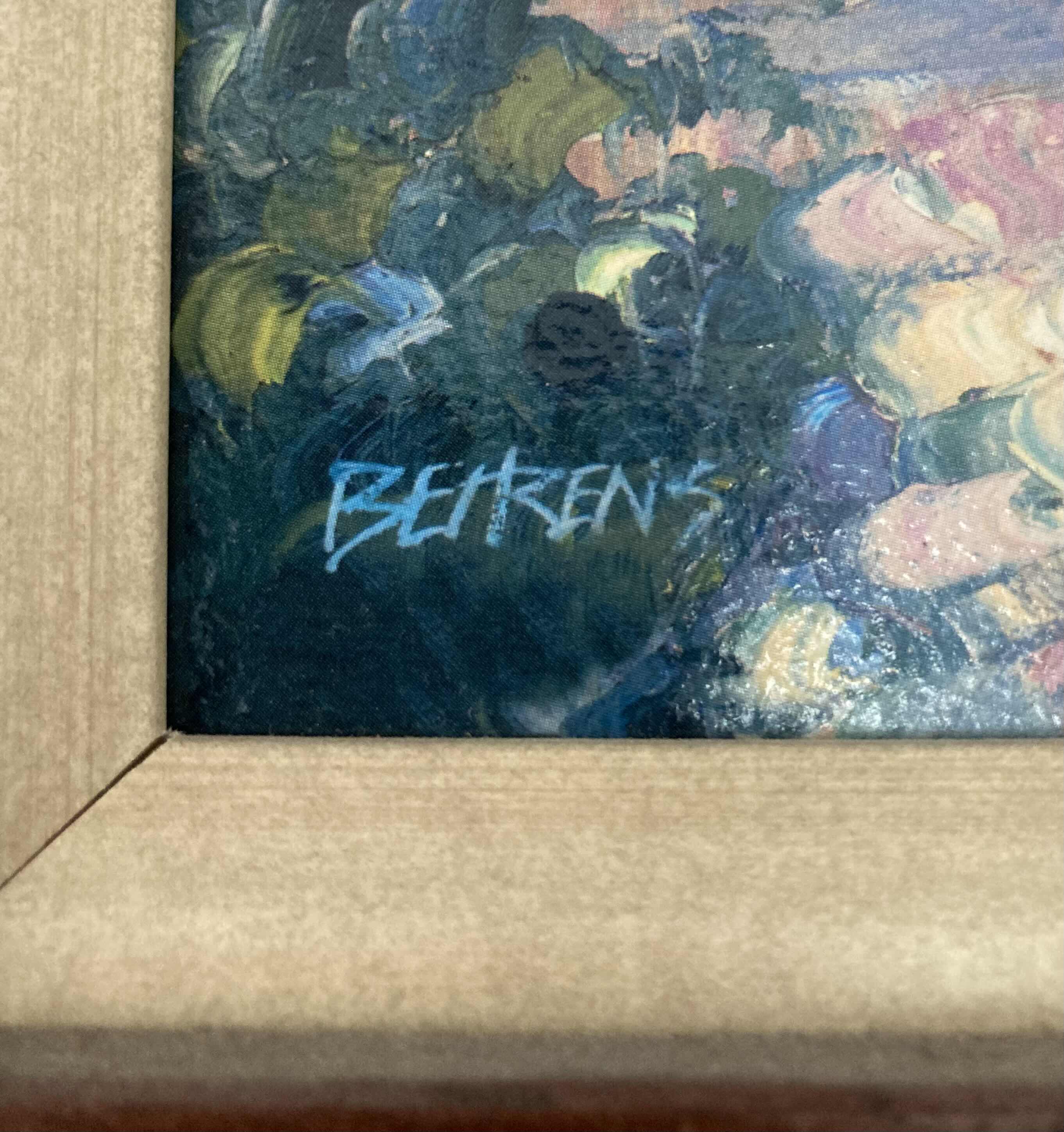 Photo 1 of VILLAGE PAINTING FRAMED ARTWORK SIGNED BY BEHRENS 22” X 18”