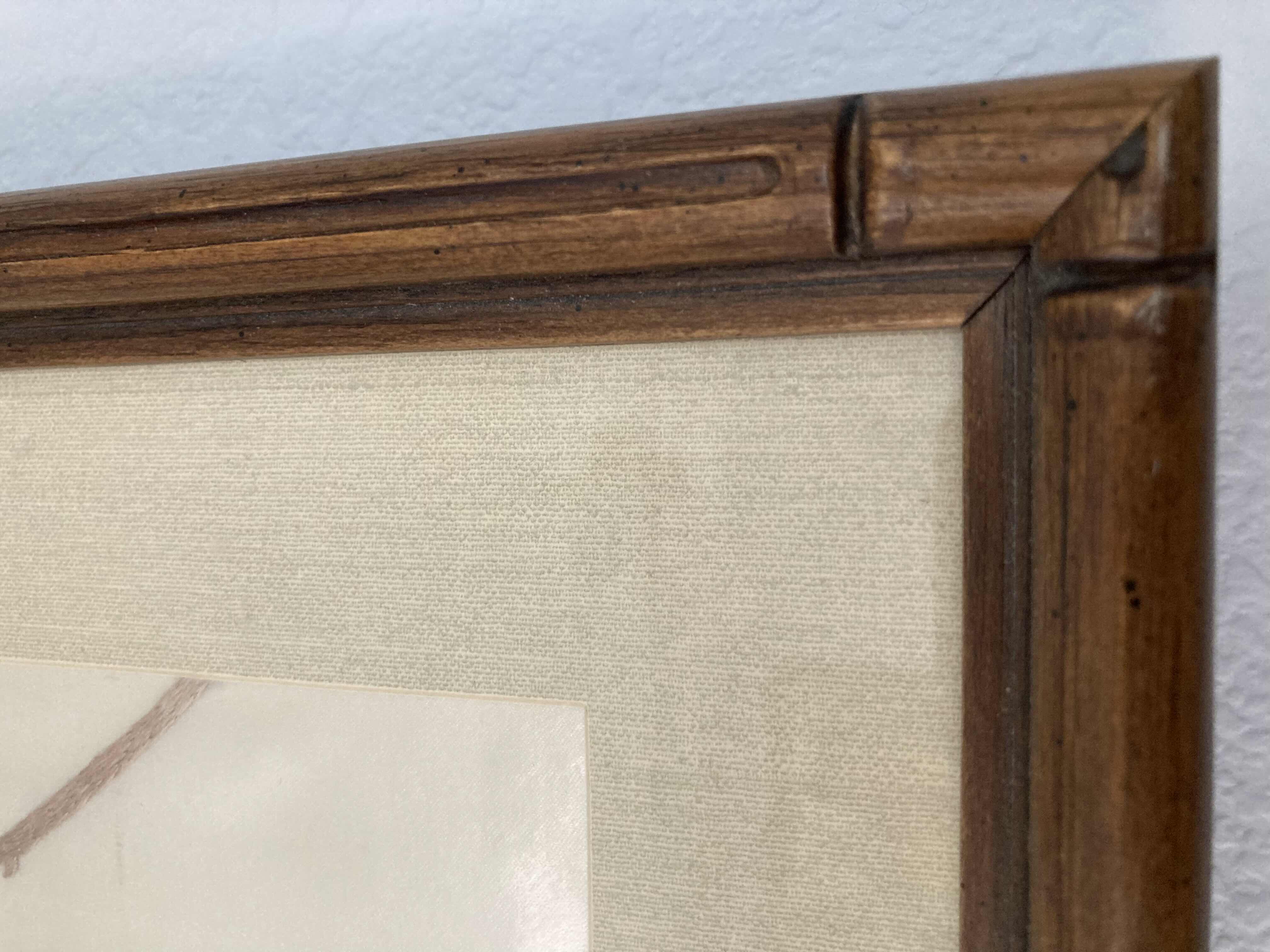 Photo 1 of SILK FLOWER & BIRD BAMBOO FRAMED ARTWORK 12.25” X 22”