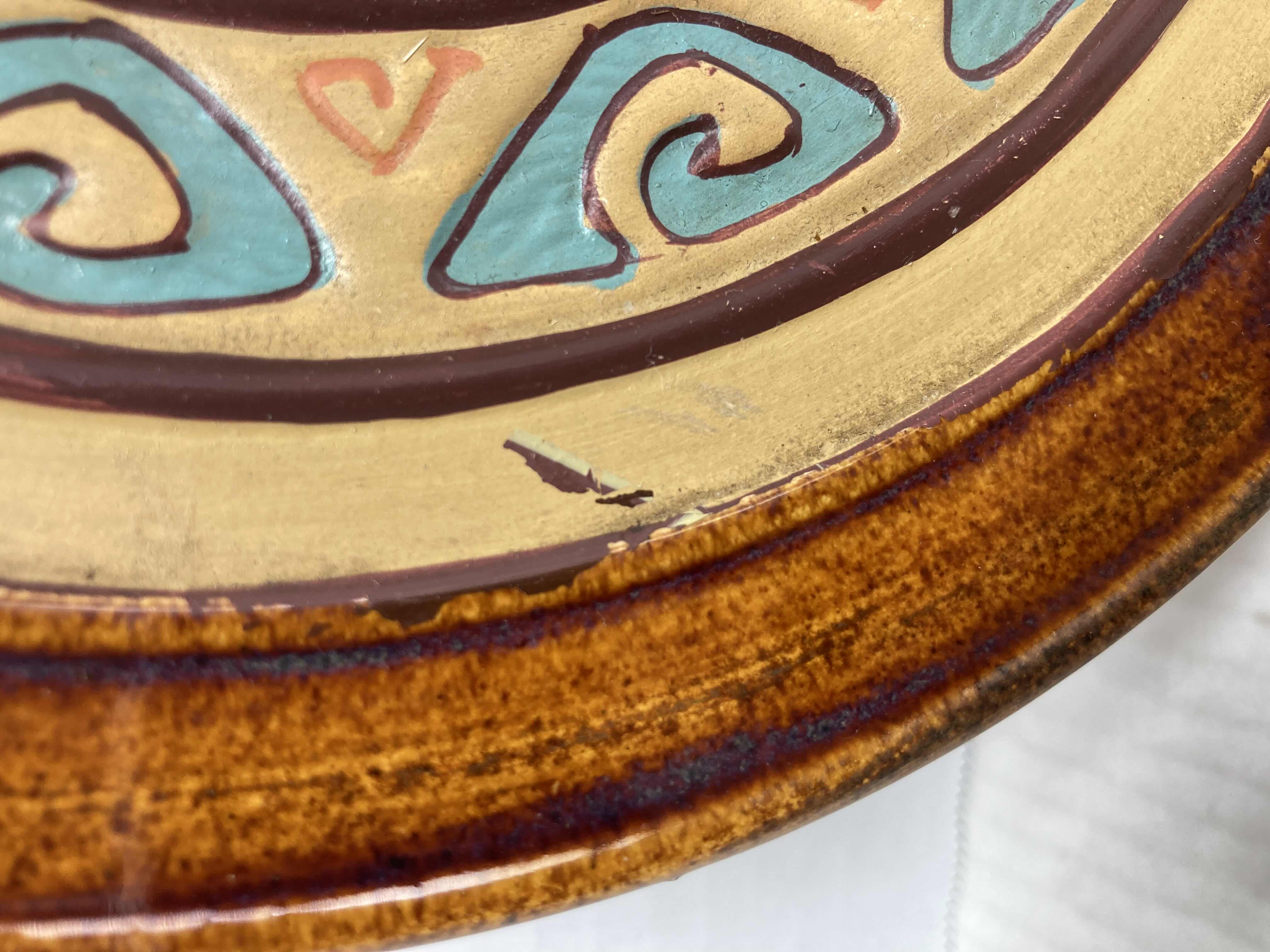 Photo 1 of HEARTLINE BEAR NATIVE AMERICAN RED CLAY PLATE 9.25” X 9.25”