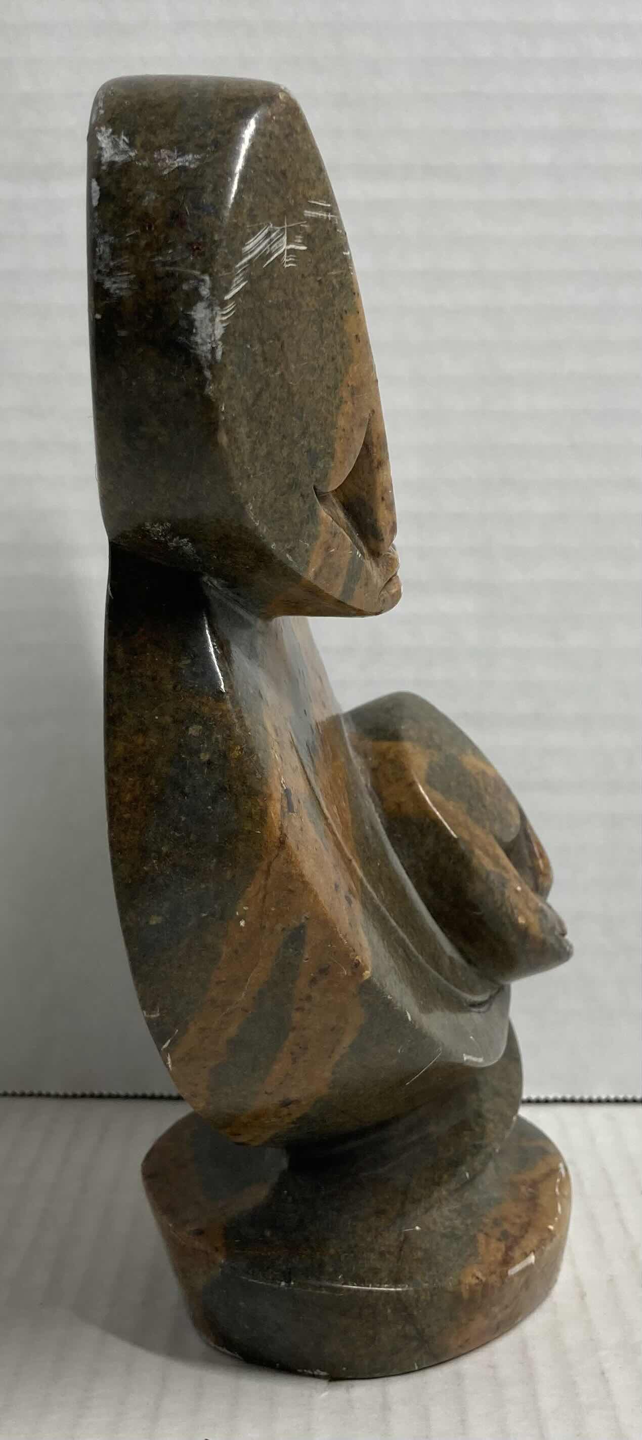 Photo 1 of PARENTS & CHILD HAND CARVED STONE SCULPTURE H8”