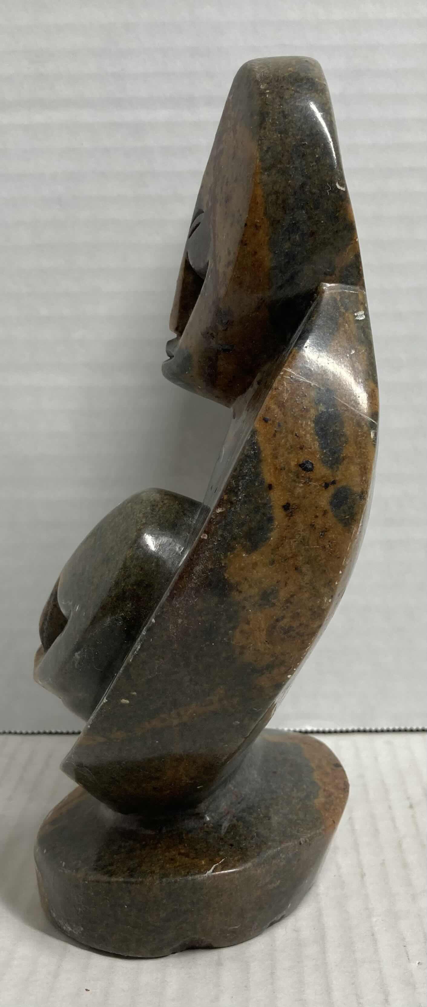 Photo 1 of PARENTS & CHILD HAND CARVED STONE SCULPTURE H8”