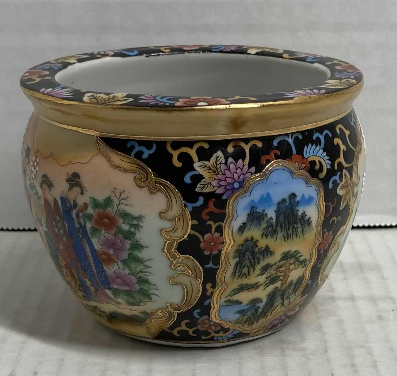 Photo 1 of GEISHA MINI PORCELAIN FISH BOWL PLANTER 3” X 4”