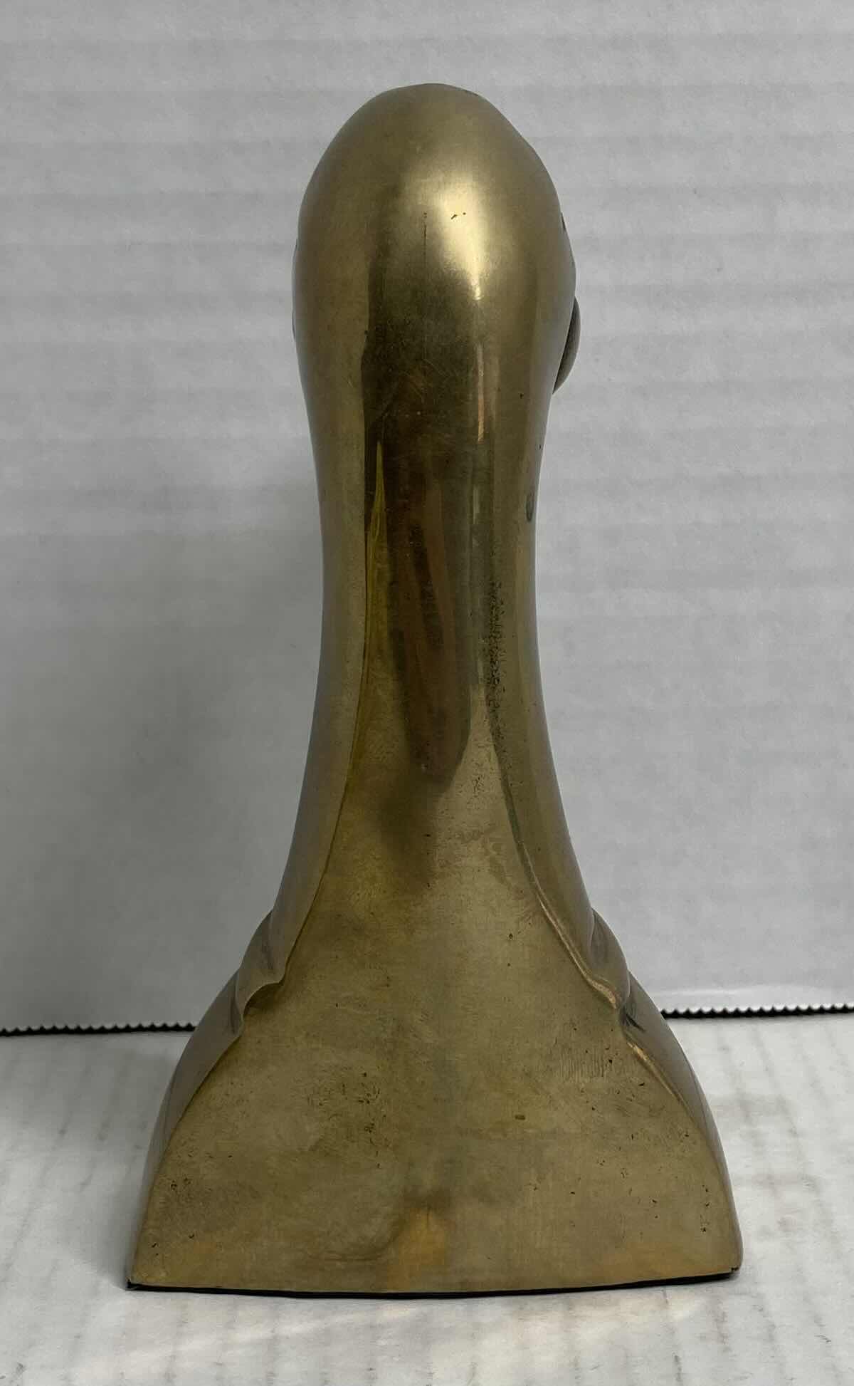 View 4 of BRASS DUCK HEAD VINTAGE BOOKEND PAPERWEIGHT 3.25” X 3” H6.25”