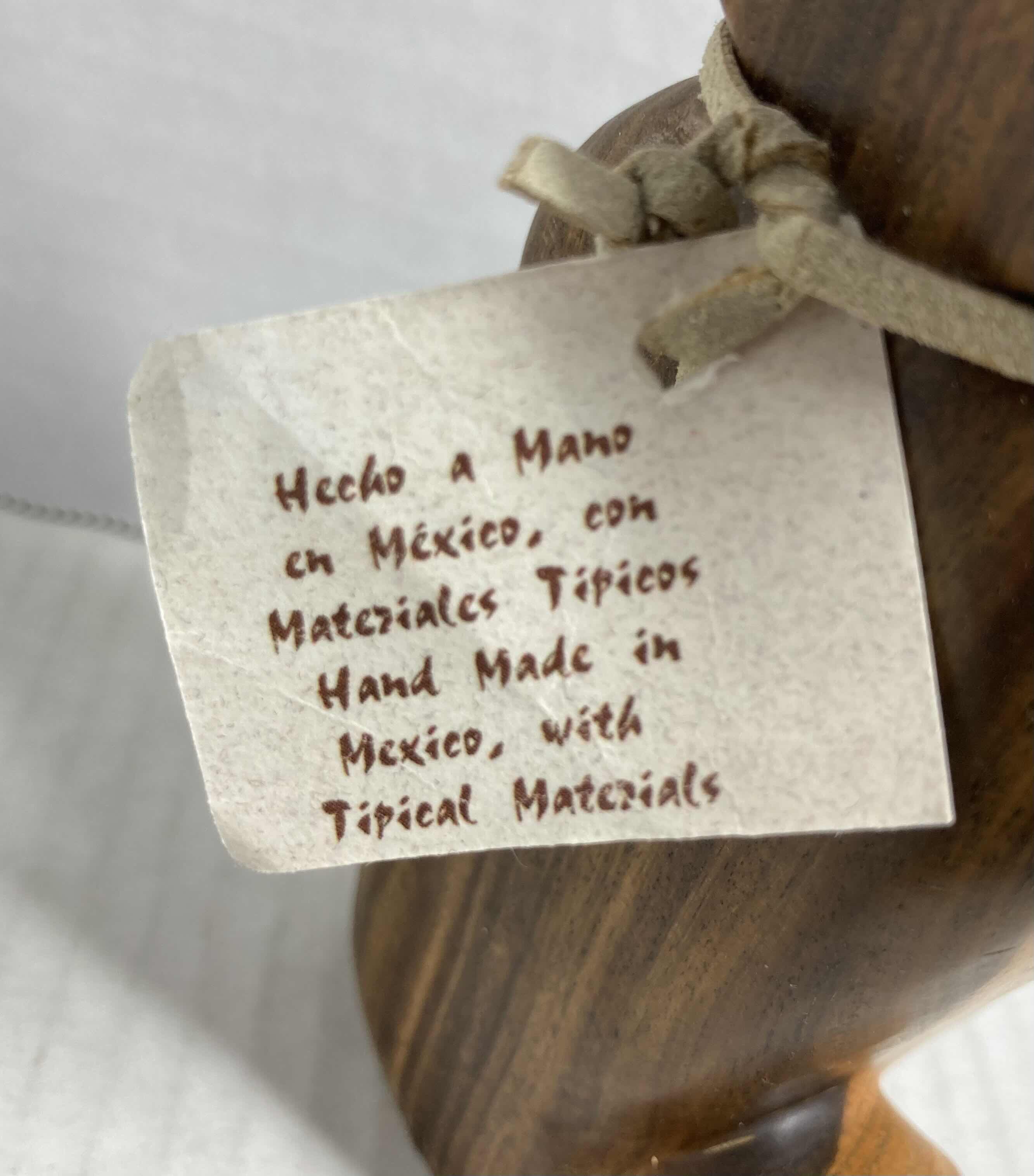 Photo 1 of CAT WOODEN MEXICAN HAND CARVED SCULPTURE H6”