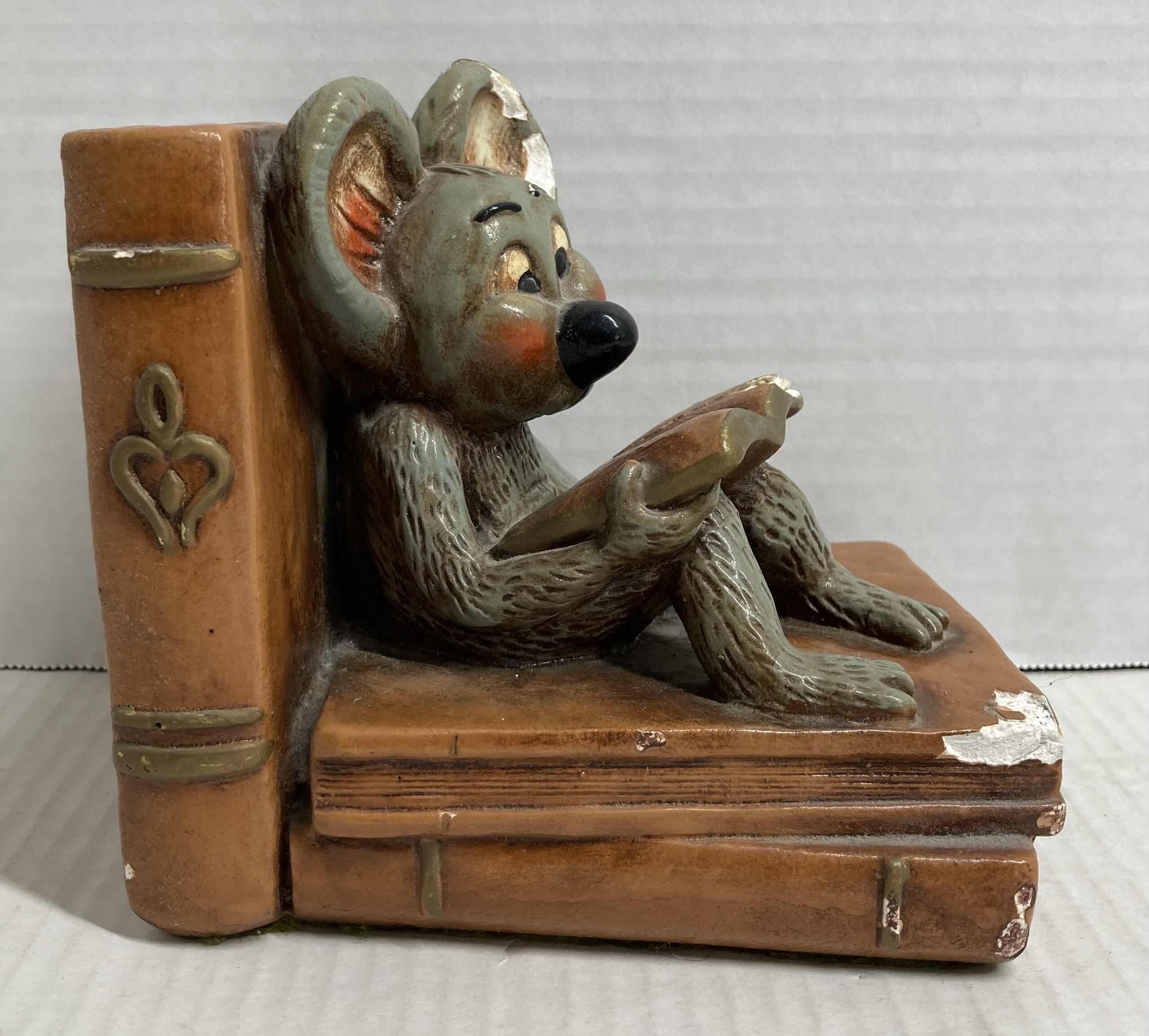 Photo 4 of DARLING MOUSE BOOKENDS VINTAGE PROGRESSIVE ART PRODUCTS 1977 5.5” X 6”