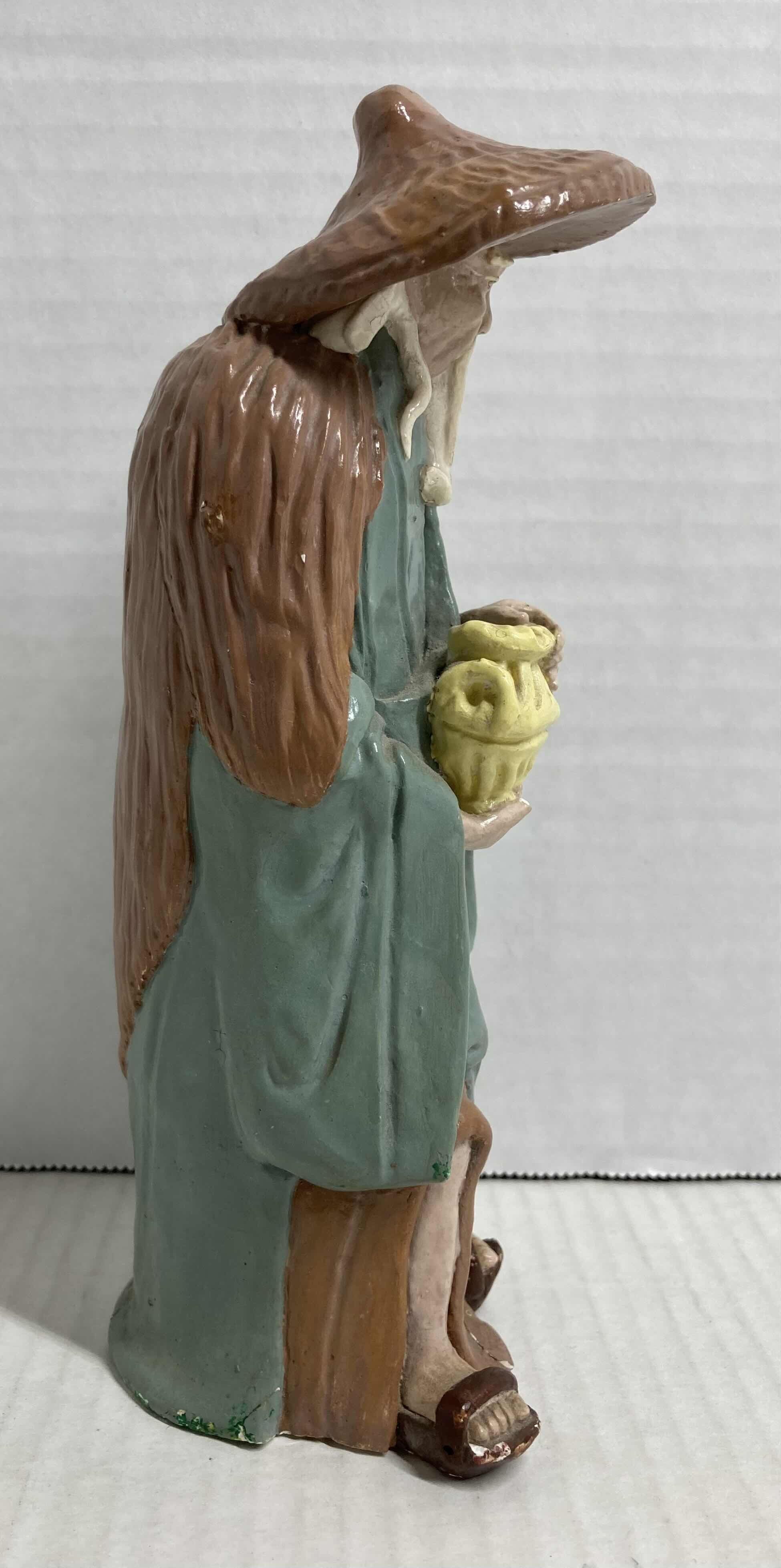 Photo 1 of CHINESE MUDMAN VINTAGE CERAMIC FIGURINE H8”