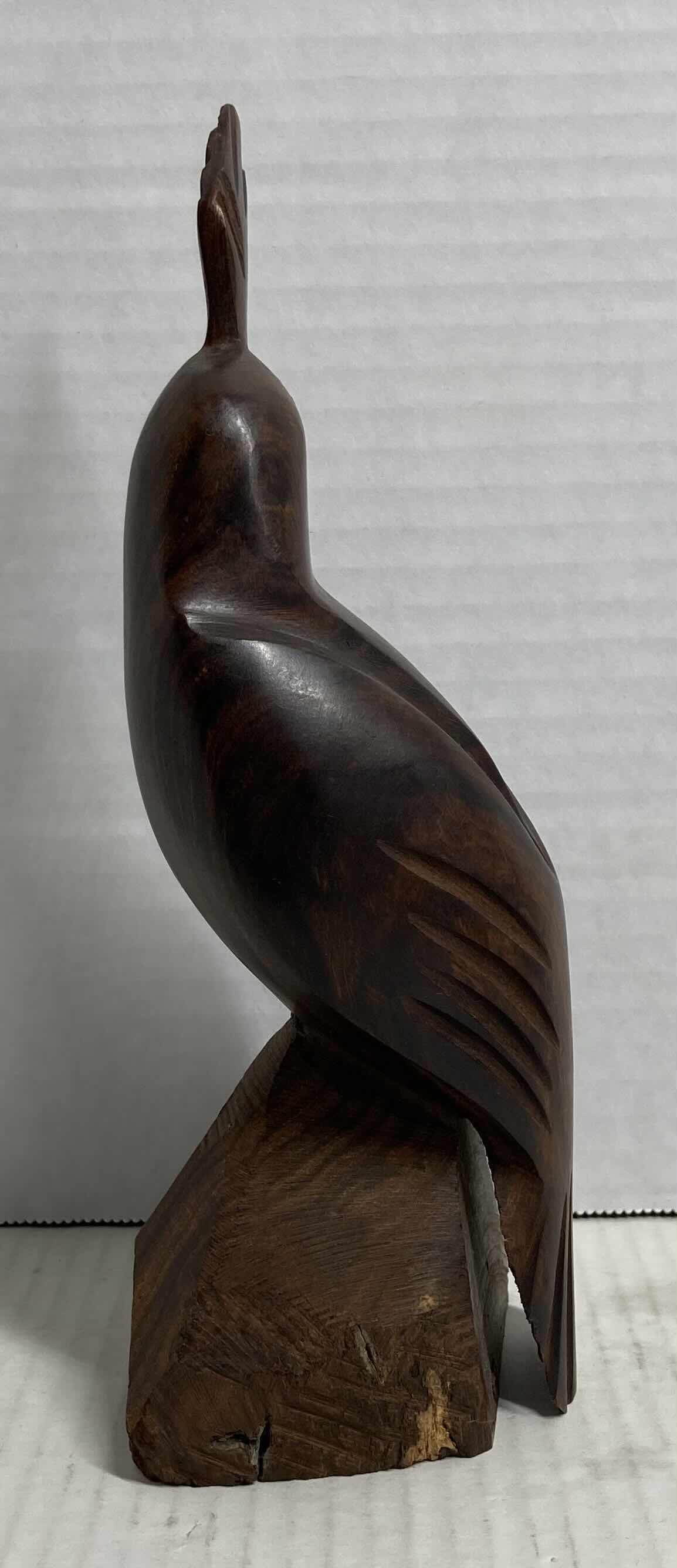 Photo 1 of QUAIL IRONWOOD HAND CARVED VINTAGE FIGURINE H9.5”