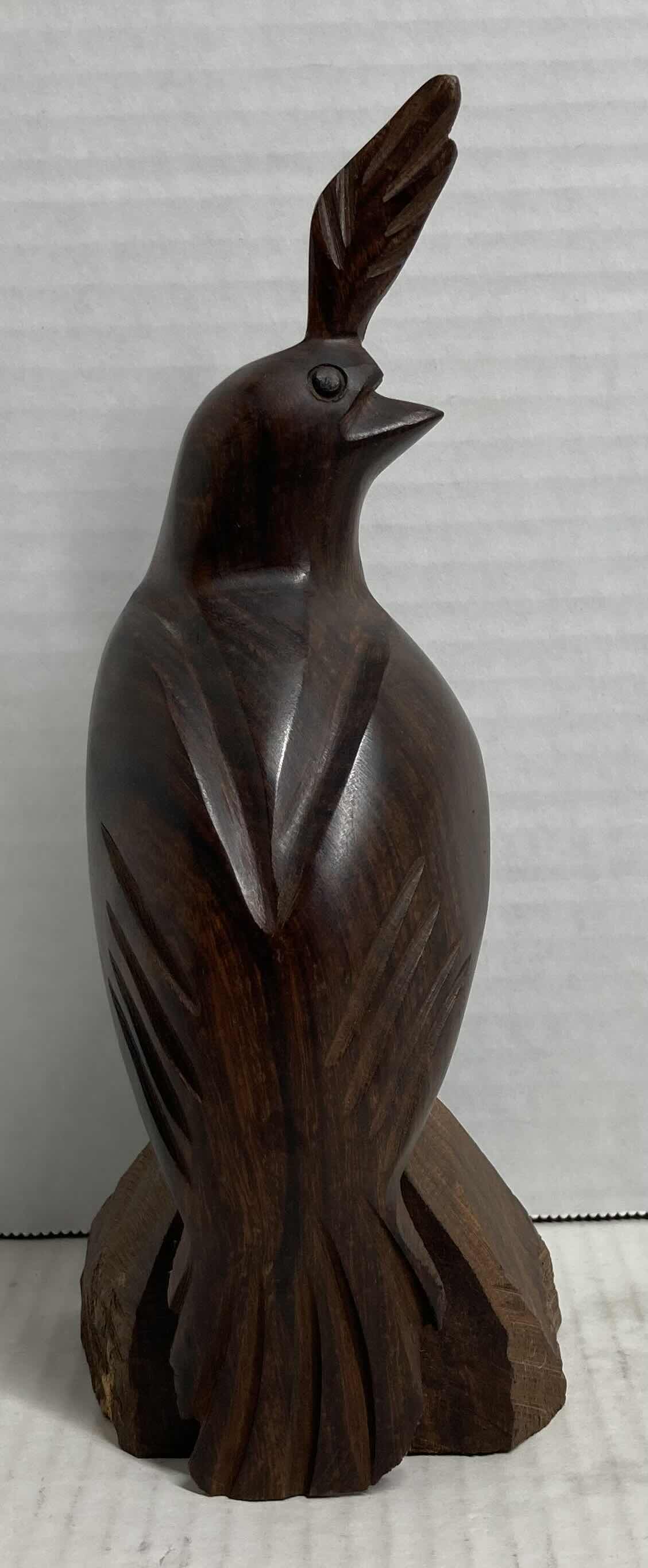 Photo 1 of QUAIL IRONWOOD HAND CARVED VINTAGE FIGURINE H9.5”