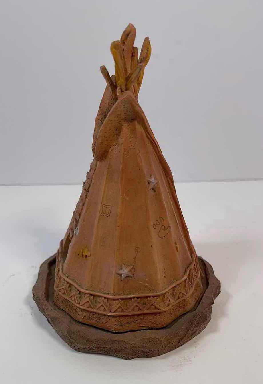 Photo 1 of SOUTHWEST ART WOMAN PREPARING MEAL TEEPEE H6”