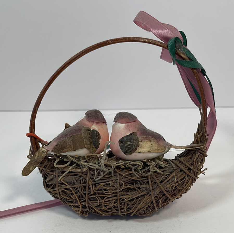Photo 1 of HANDMADE BIRDS IN PINE NEST VINTAGE ORNAMENT