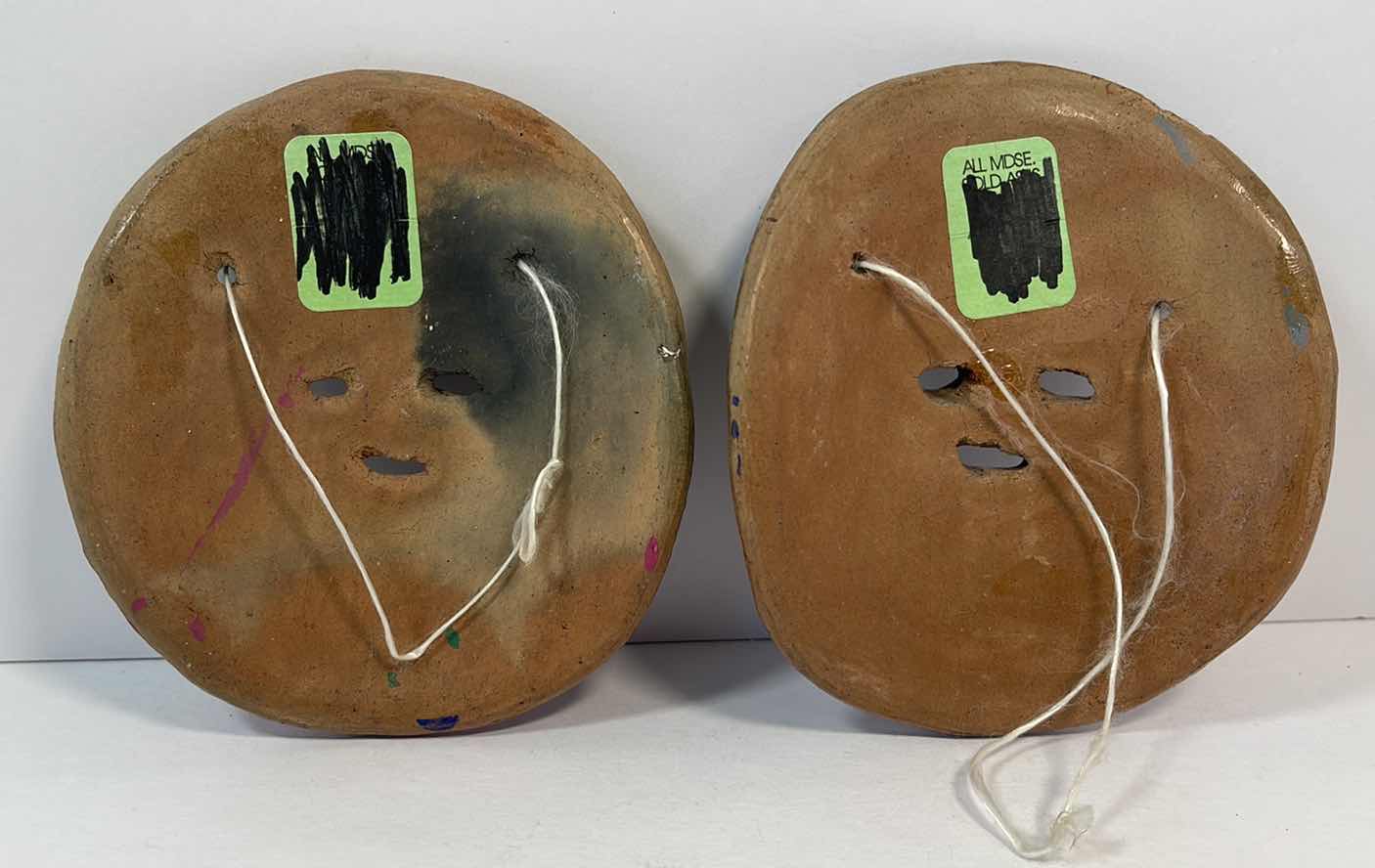 Photo 2 of HAND PAINTED CERAMIC CLAY MEXICAN FOLK ART MASKS H4.25”