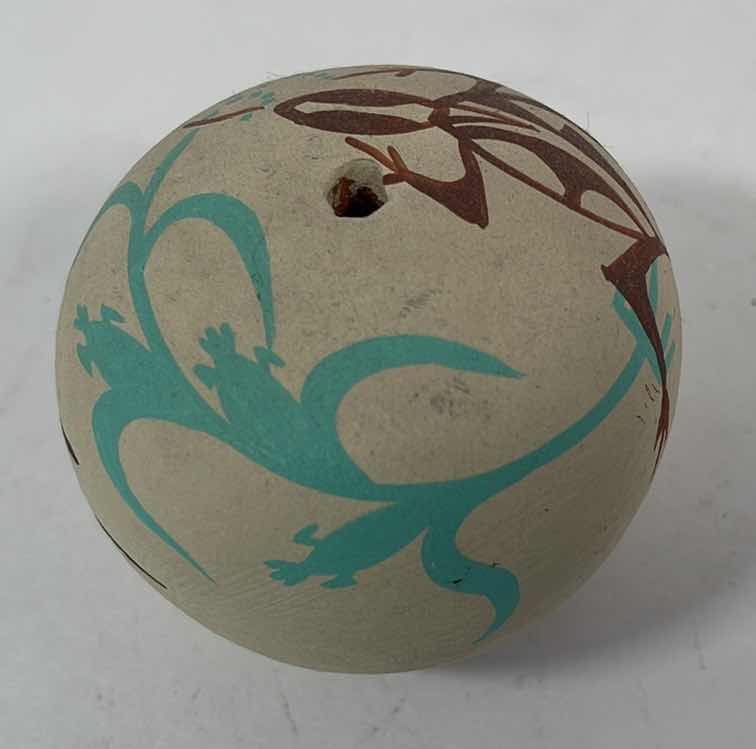 Photo 1 of HAND PAINTED SOUTHWEST DESIGN MINI STEM POTTERY H2.5”