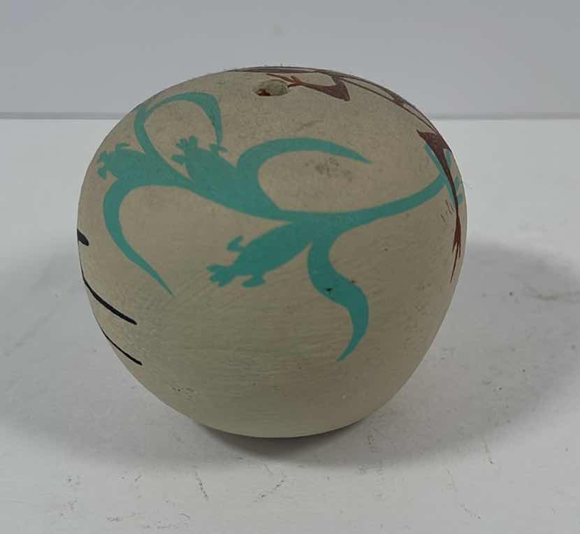 Photo 1 of HAND PAINTED SOUTHWEST DESIGN MINI STEM POTTERY H2.5”