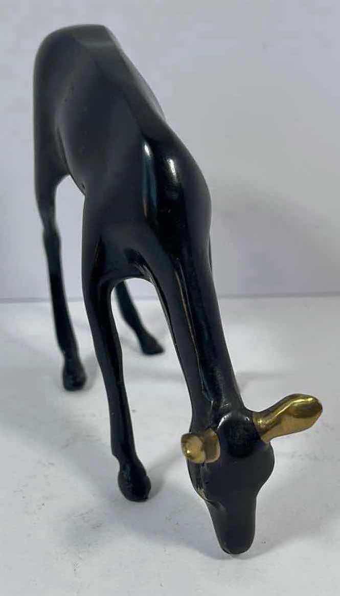 Photo 1 of VINTAGE BLACK LACQUERED BRASS DEER H5” 