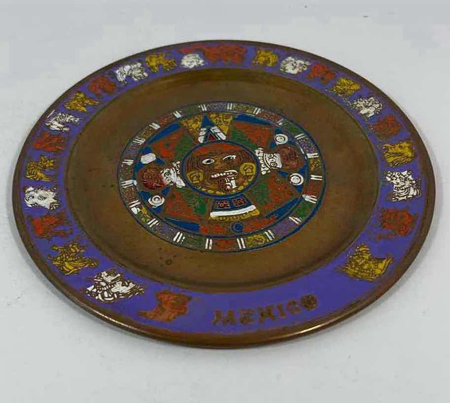 Photo 1 of METAL COPPER PAINTED MEXICAN AZTEC PLATE WALL HANG H5”