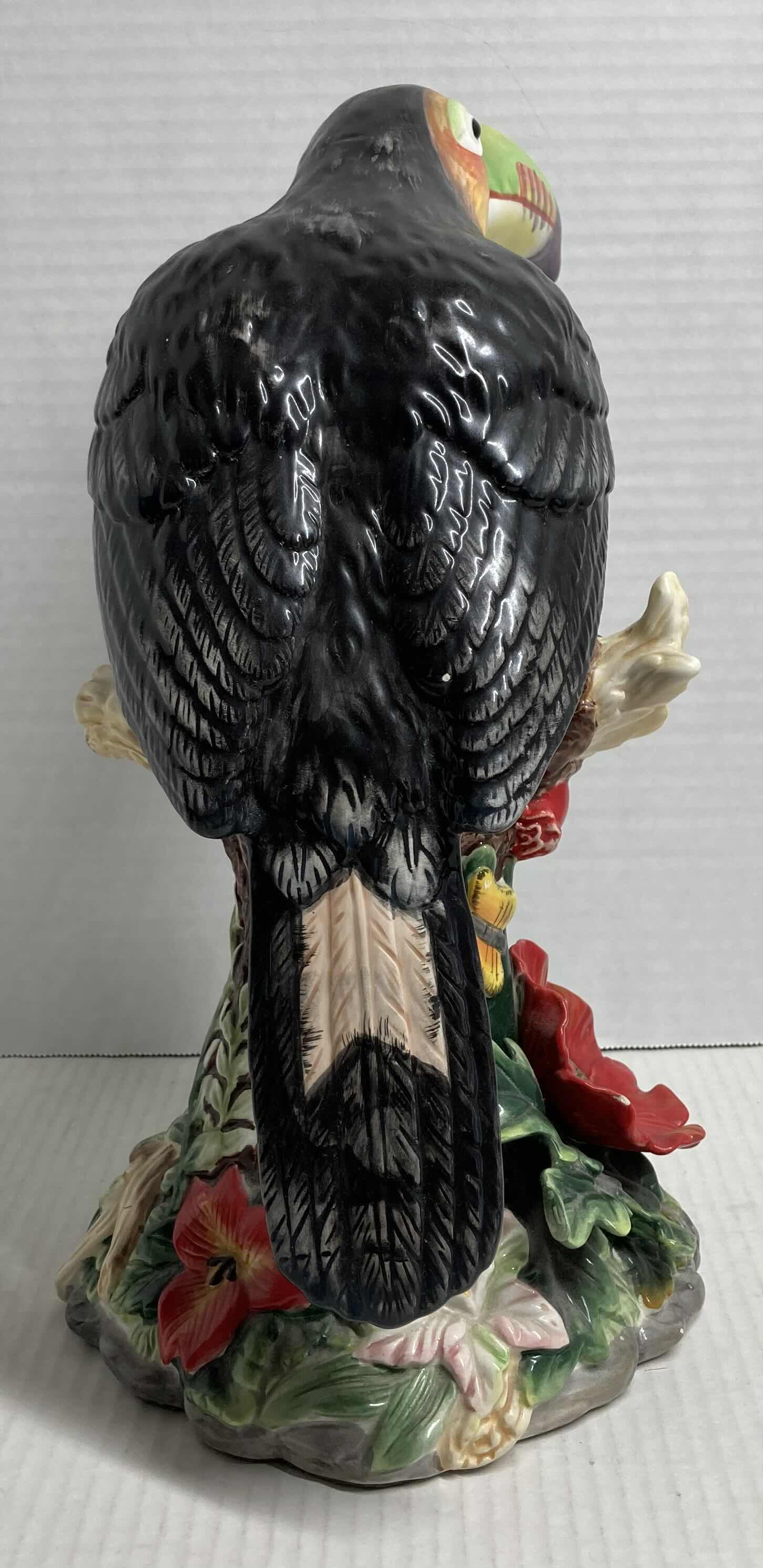 Photo 1 of TROPICAL TOUCAN BIRD CERAMIC FIGURINE H14”