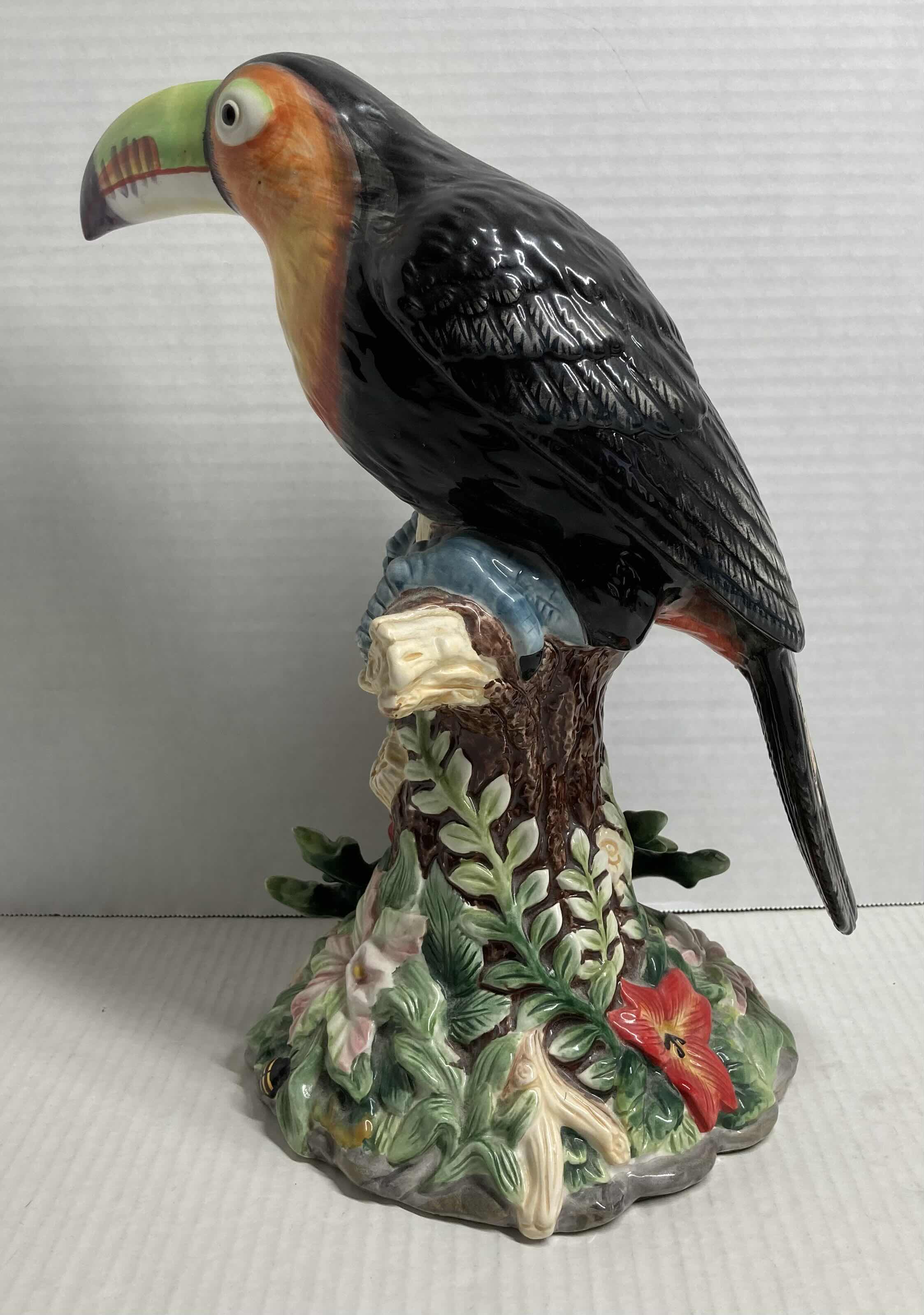 Photo 1 of TROPICAL TOUCAN BIRD CERAMIC FIGURINE H14”