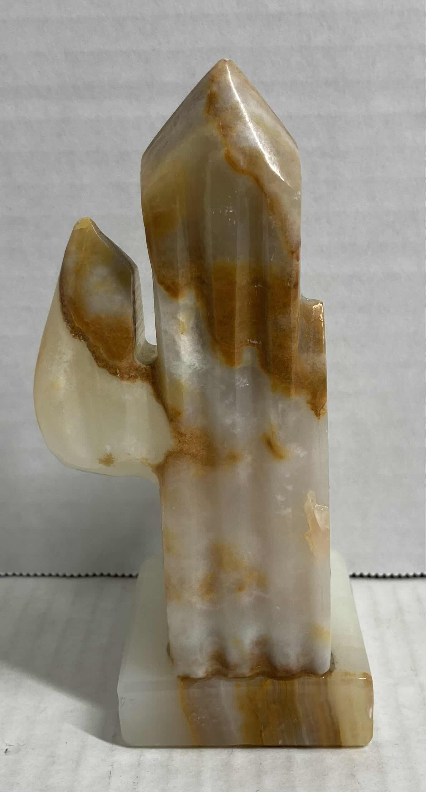 Photo 1 of SLEEPING MEXICAN CACTUS HAND CARVED MARBLE ONYX BOOKEND H6”