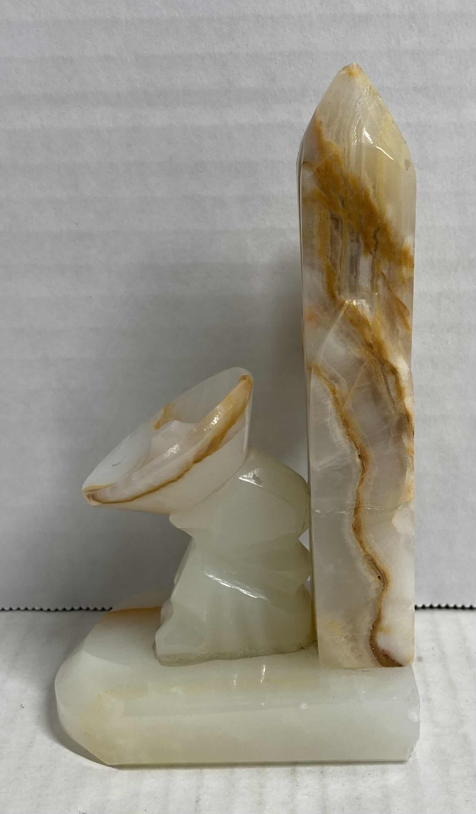 Photo 1 of SLEEPING MEXICAN CACTUS HAND CARVED MARBLE ONYX BOOKEND H6”