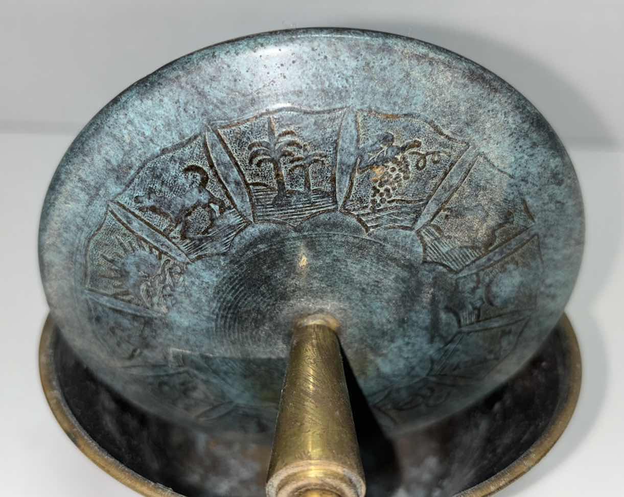 Photo 1 of BRASS PAL BELL COVERED BOWL/DISH, 12 TRIBES OF ISRAEL BY MAURICE ASCALON