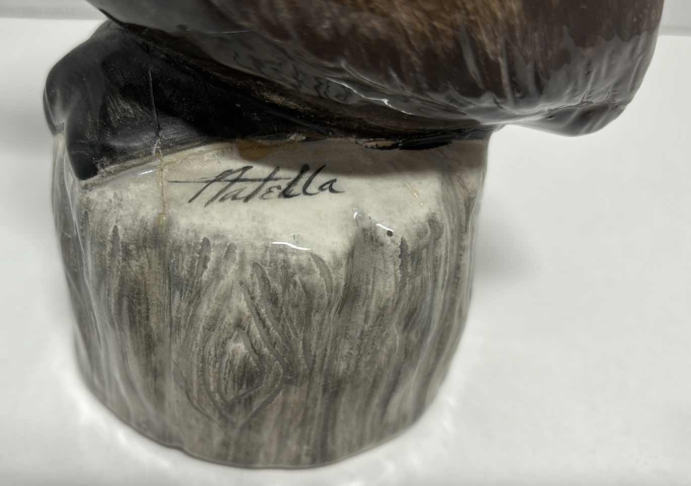 Photo 5 of VINTAGE GLAZED CERAMIC 9” PELICAN STATUE