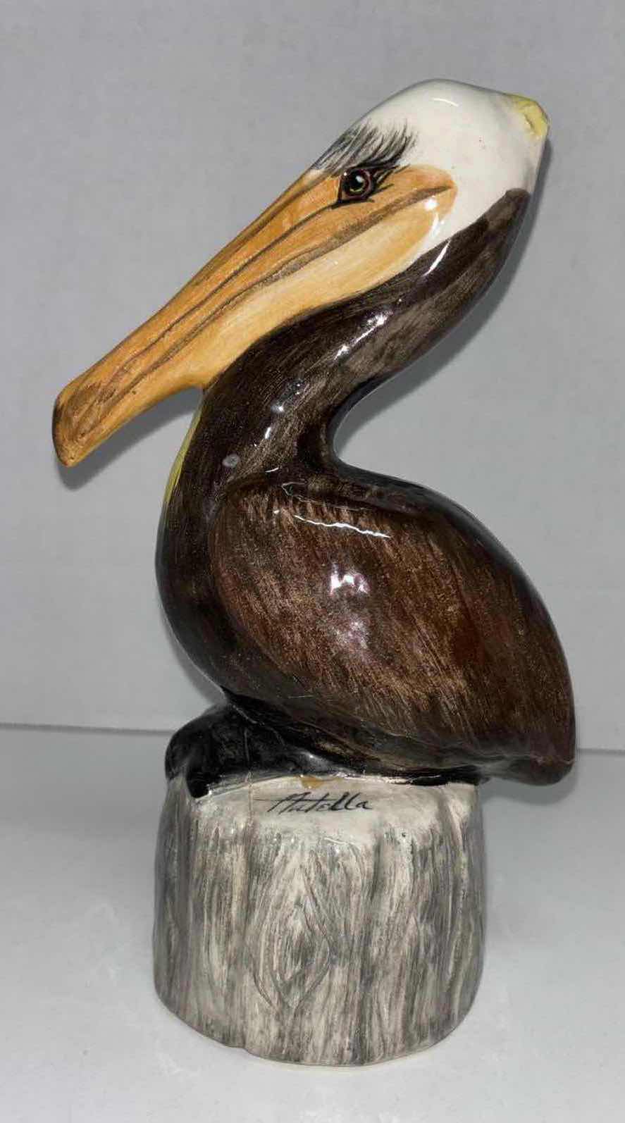 Photo 1 of VINTAGE GLAZED CERAMIC 9” PELICAN STATUE