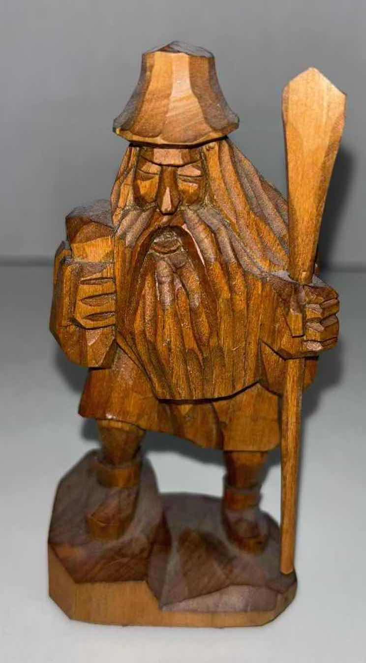 Photo 1 of ASSORTED CARVED WOOD FIGURES (TALLEST 13”)