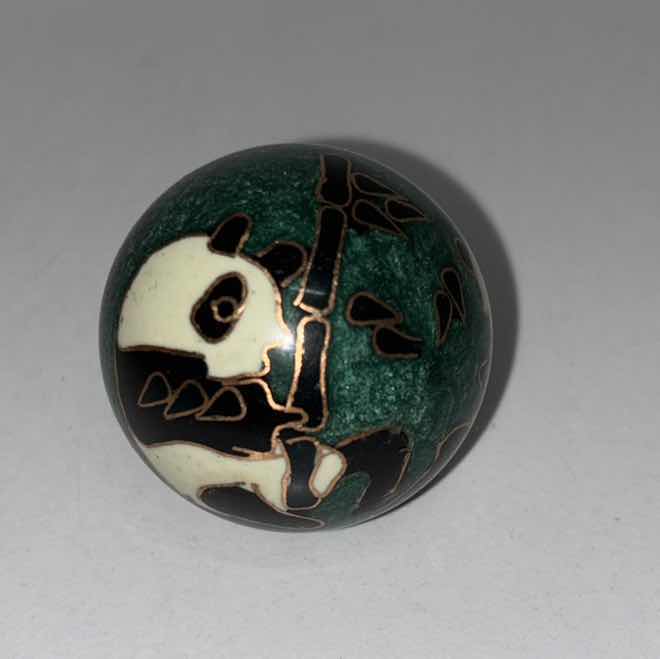 Photo 3 of VINTAGE CHINESE BOBBLEHEAD PARADE DRAGON, HAND PAINTED W ORANGE FRINGE & CHINESE BAODING BALL W PANDAS