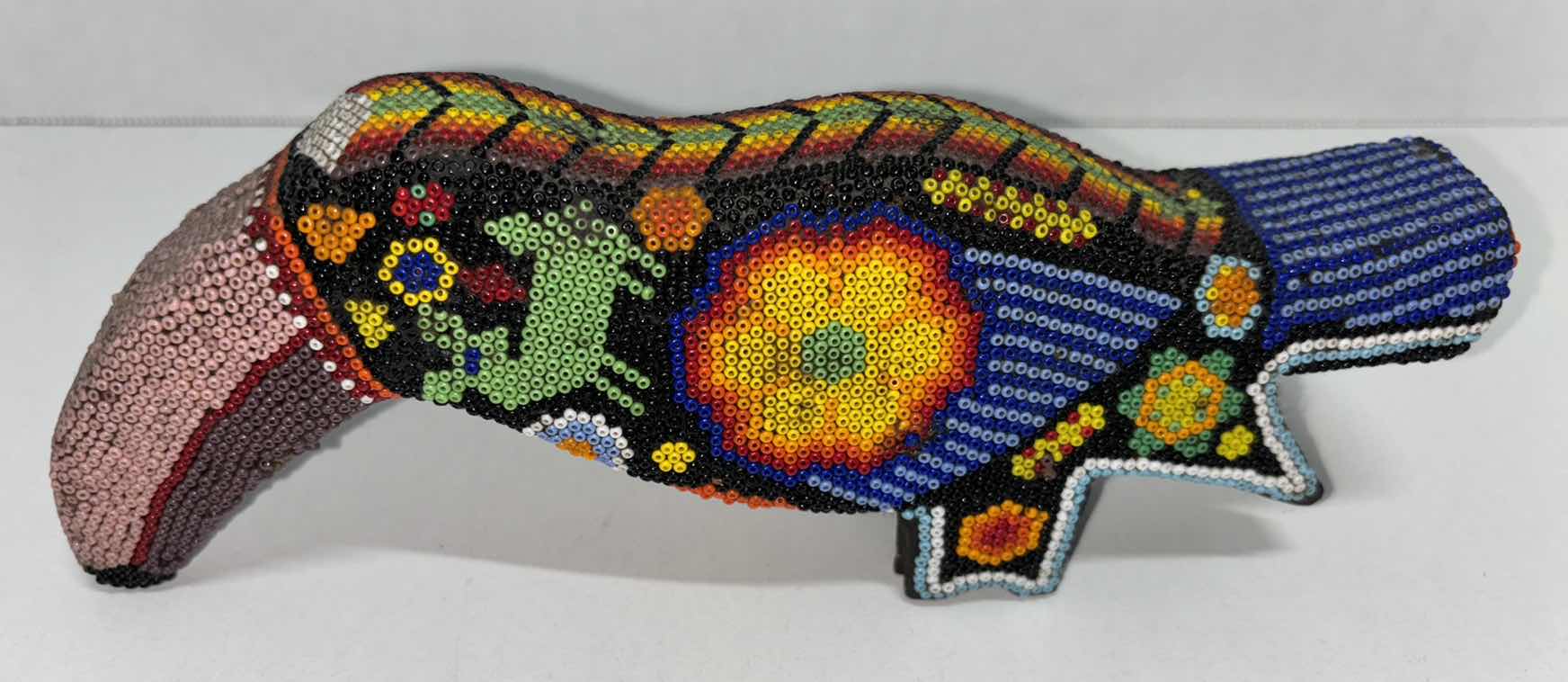 Photo 1 of MEXICAN FOLK ART HUICHOL TOUCAN, TURTLES & GECKO