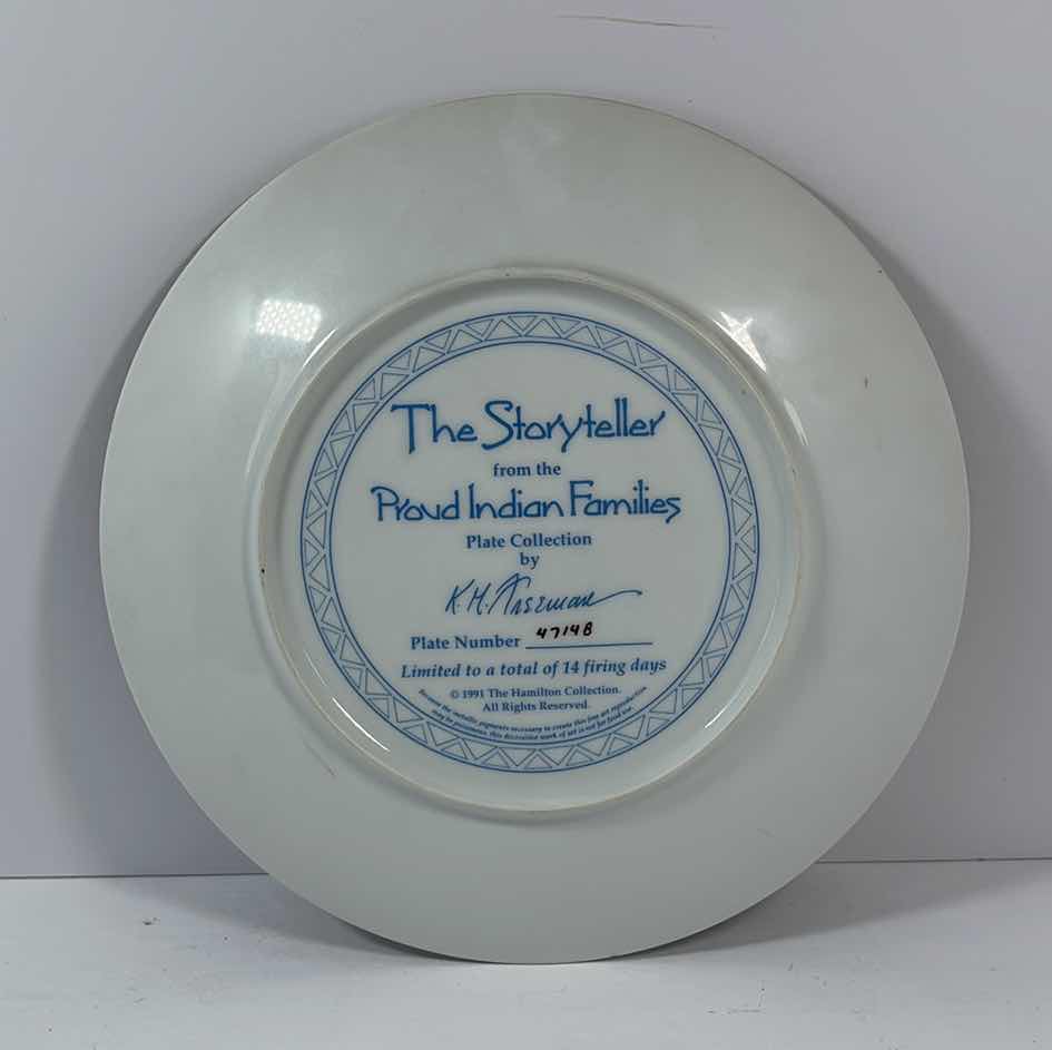 Photo 1 of THE HAMILTON COLLECTION THE STORY TELLER 8.5” PLATE NO. 47148B
