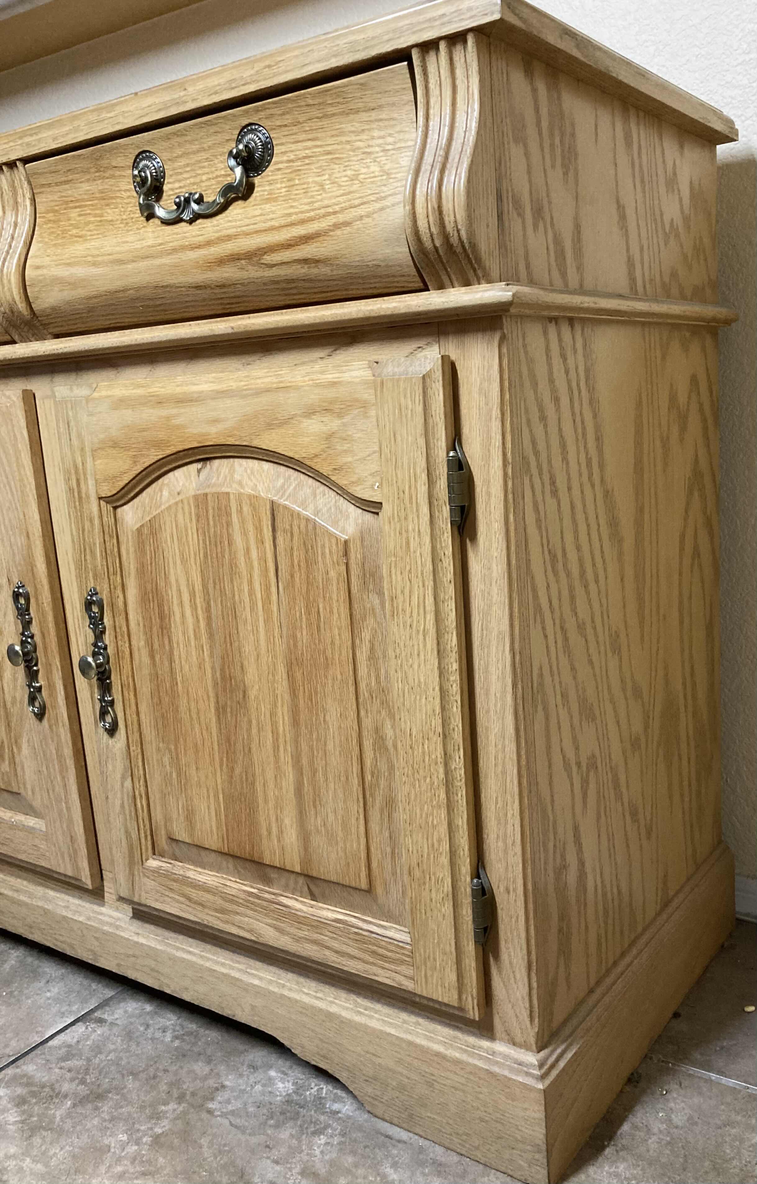 Photo 1 of PACIFIC FRAMES IND. OAK BUFFET TABLE 58” X 18 H33.5