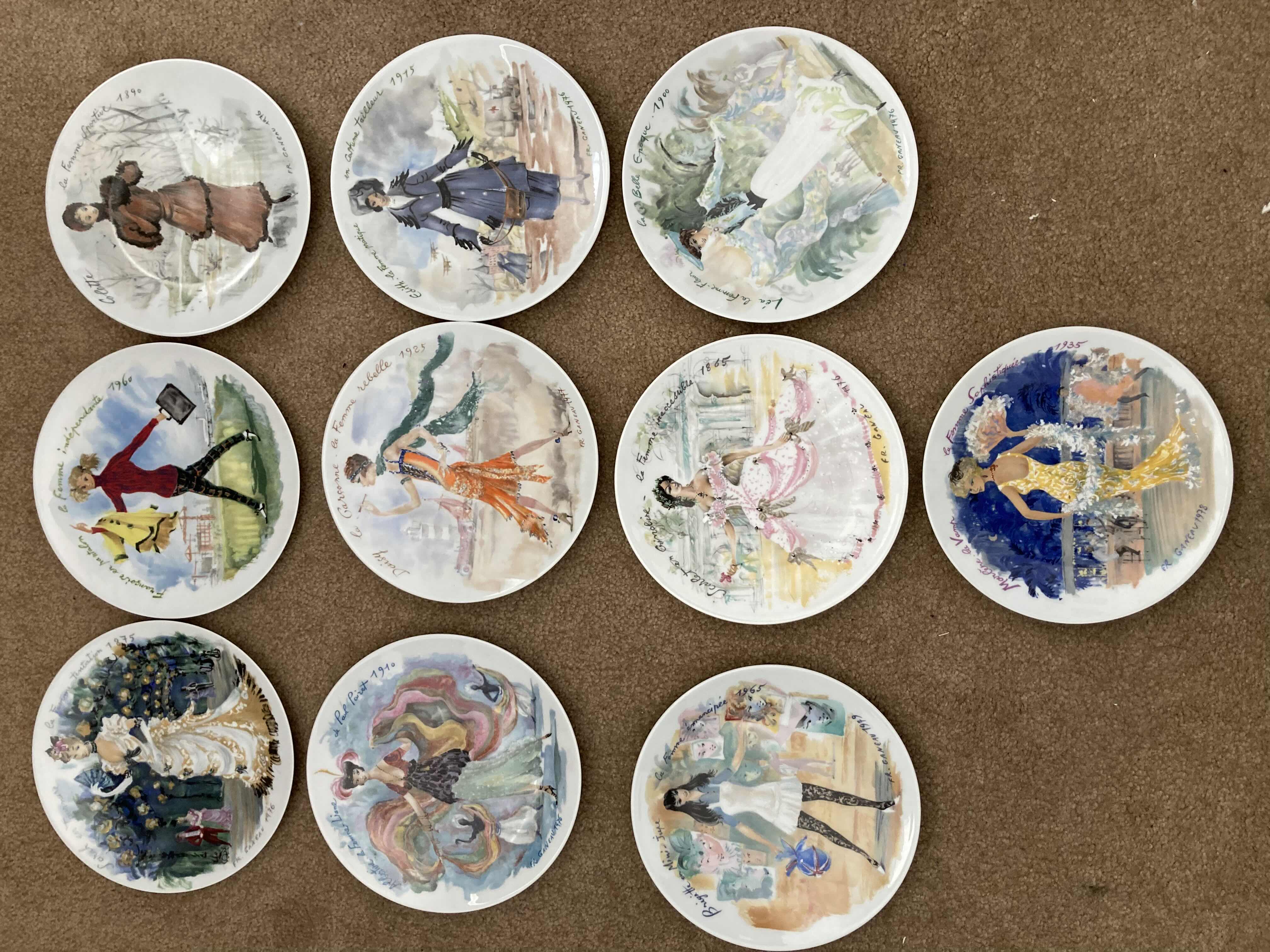 Photo 1 of HENRI D’ARCEAU.L & FILS LIMOGES-HAUTE VIENNE PREMIERE EDITION PORCELAIN PLATE SET OF 10 8.75”