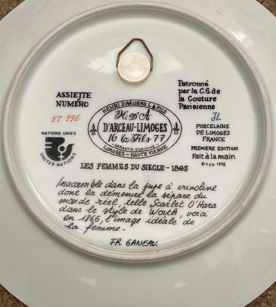 Photo 1 of HENRI D’ARCEAU.L & FILS LIMOGES-HAUTE VIENNE PREMIERE EDITION PORCELAIN PLATE SET OF 10 8.75”