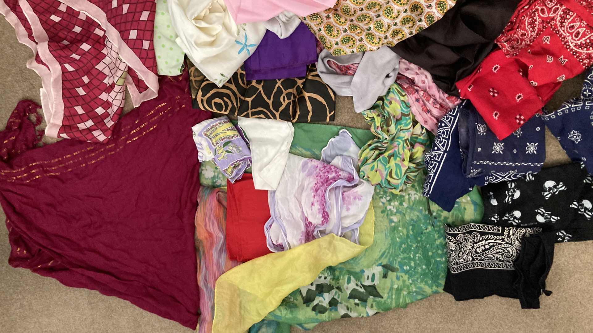 Photo 1 of SCARF, HANDKERCHIEFS & SHAWLS- VARIOUS MATERIAL & STYLES