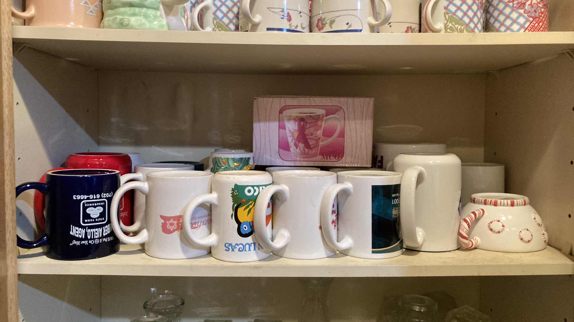 Photo 1 of CONTENTS OF CABINET- MUGS, TEACUPS & DRINKING GLASSES